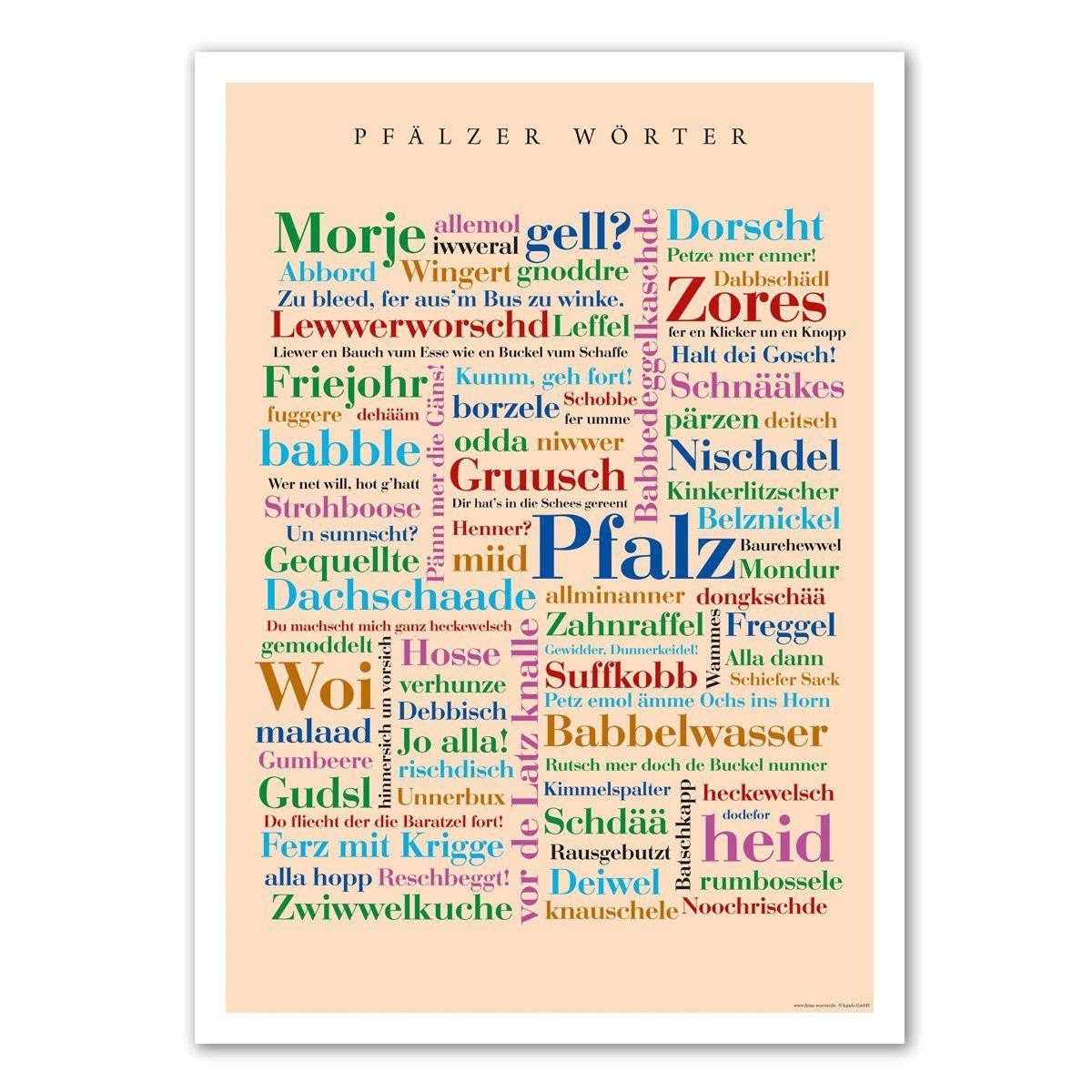 Deine Wörter Postkarte Wörter Poster Pfälzer