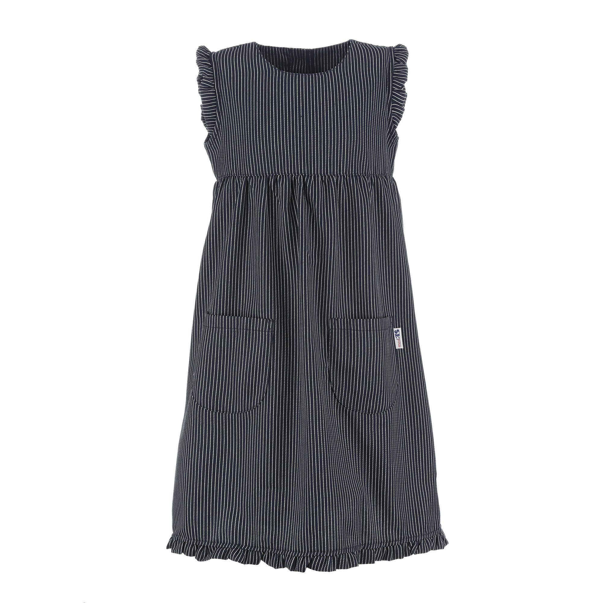 modAS Strandkleid Streifenkleid Mädchen - Streifen Blau breiter Kinder für Fischerkleid (10) Maritim Streifen