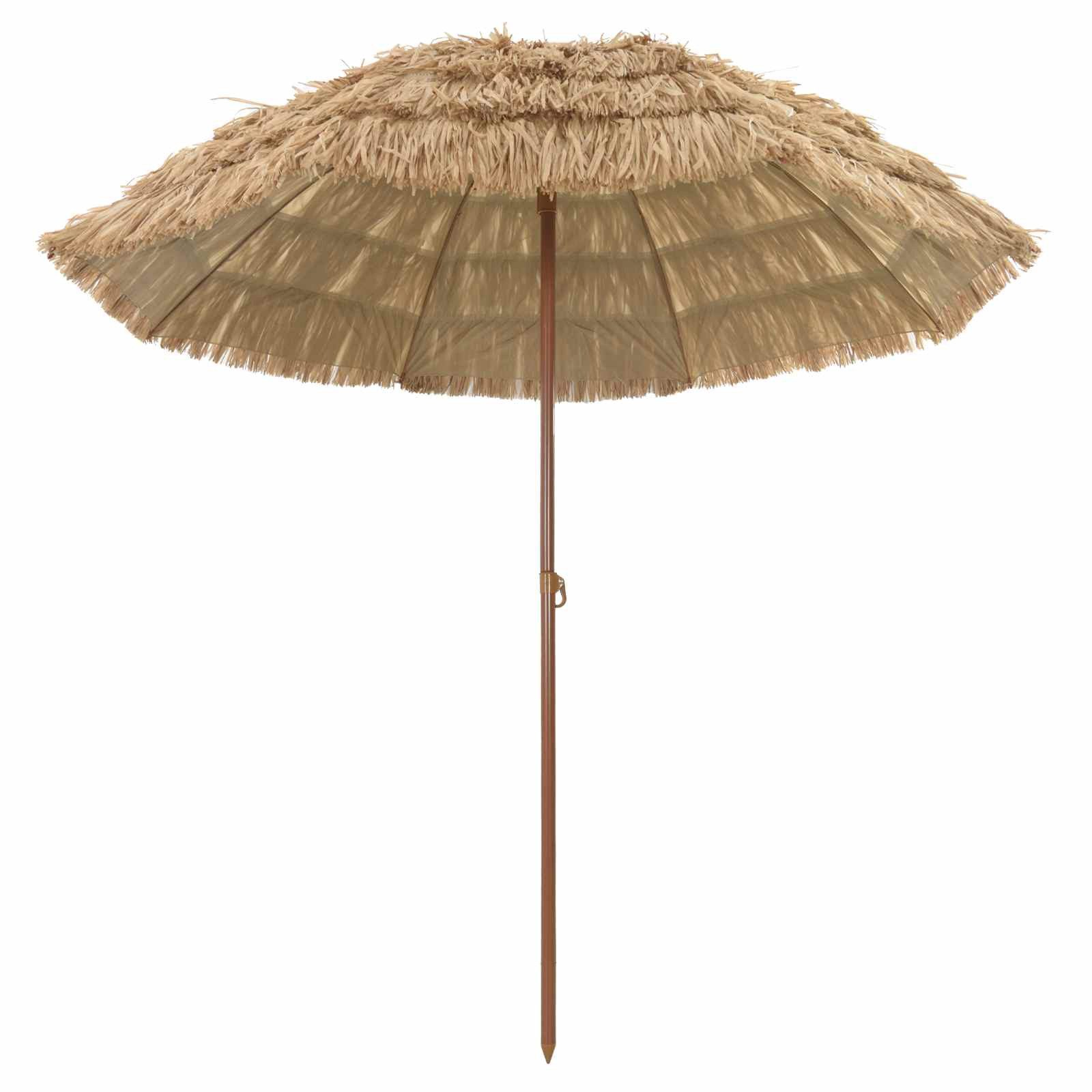 vidaXL Sonnenschirm Strandparasol Natur 255 x 255 x 255 cm Polyester und Stahl
