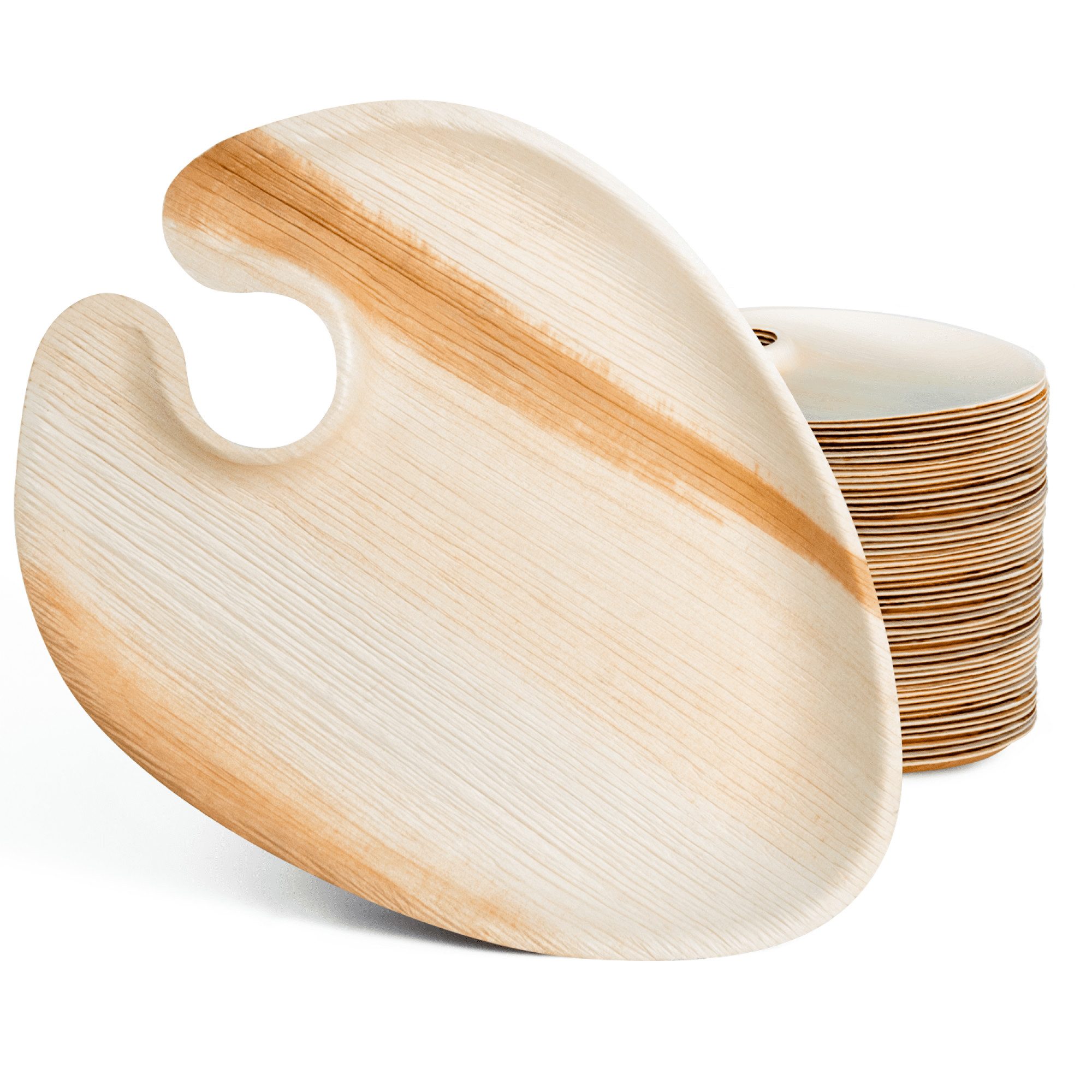 wisefood Einwegteller Cocktailplate, Palmblatt-Teller mit, (20 St)