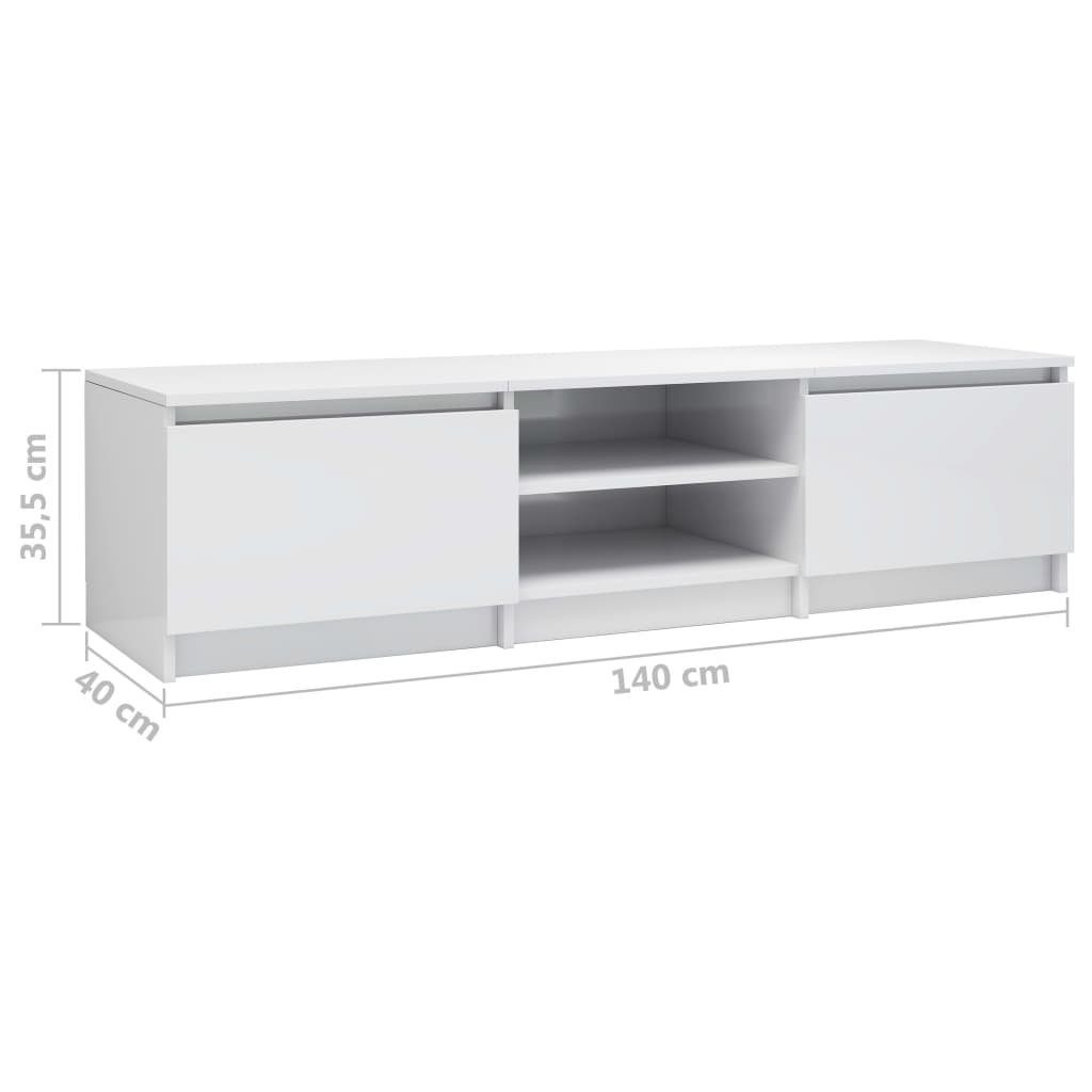 furnicato TV-Schrank Hochglanz-Weiß 140x40x35,5 Holzwerkstoff cm