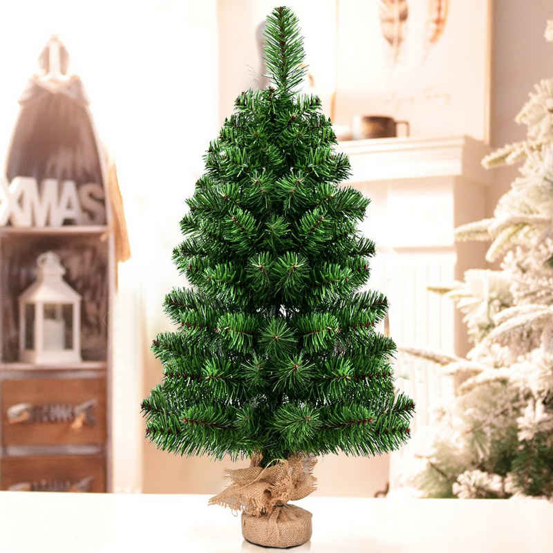 COSTWAY Künstlicher Weihnachtsbaum, Tisch Tannenbaum, mit PVC Nadeln, 90cm
