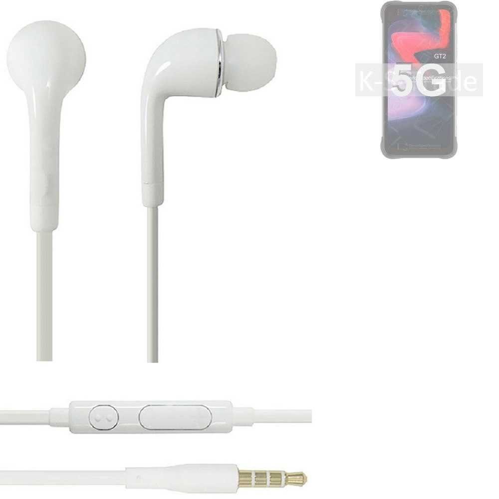 GT2 mit UMIDIGI u für 5G Lautstärkeregler Mikrofon K-S-Trade In-Ear-Kopfhörer Bison Headset weiß (Kopfhörer 3,5mm)