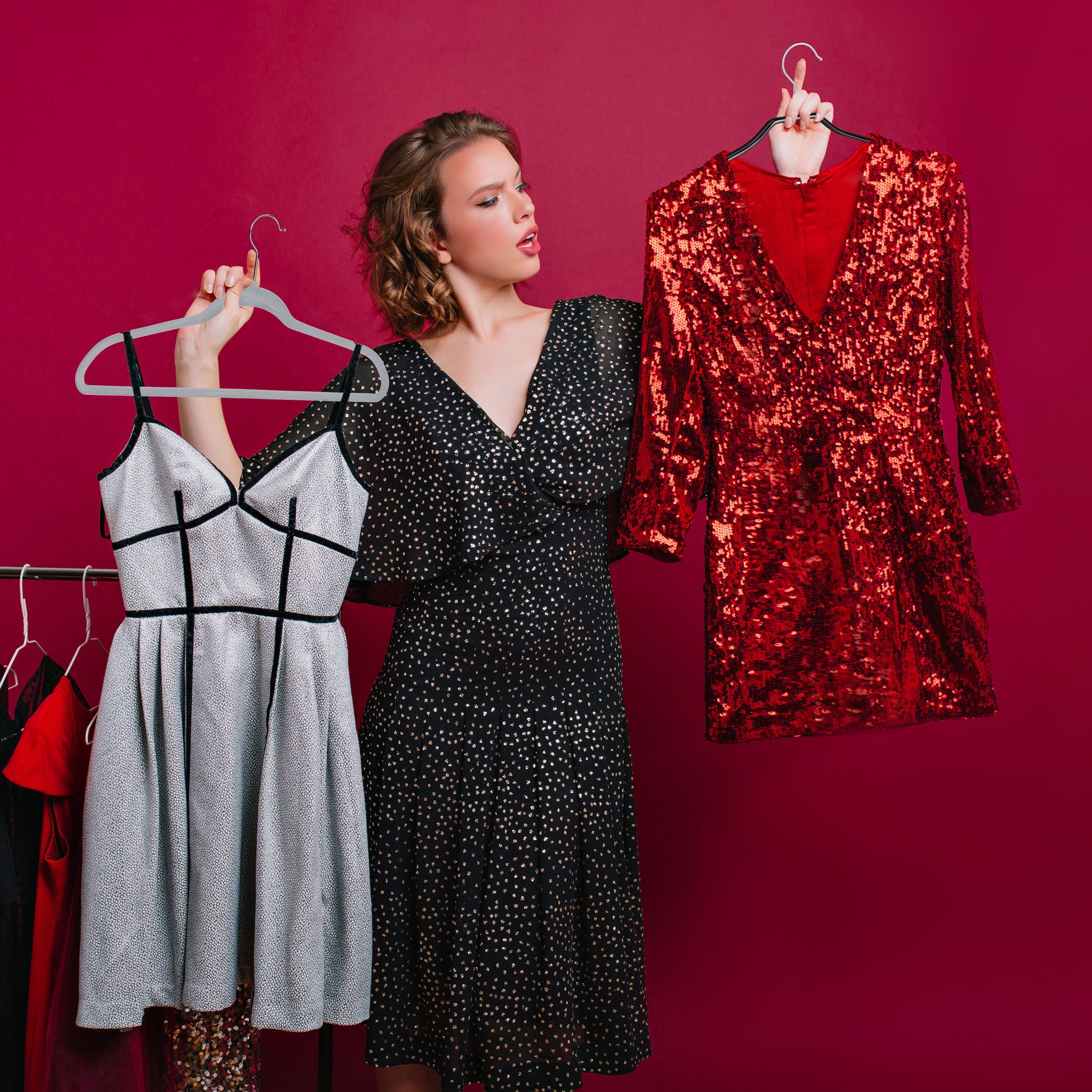 relaxdays Kleiderbügel Rutschfeste Kleiderbügel Set schwarz, (30er Set, 30- günstig online kaufen