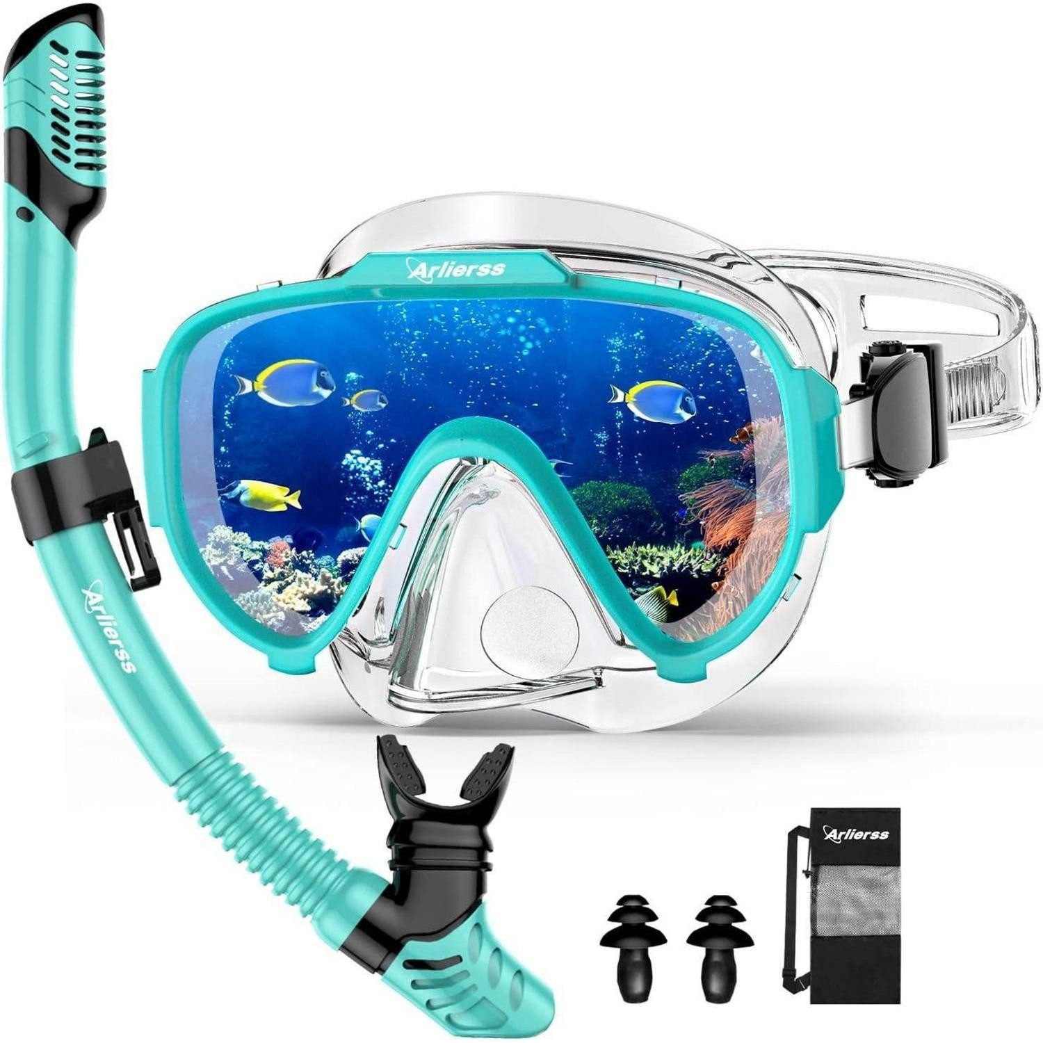 Schnorchel Schnorchelset Erwachsene, Anti-Fog Taucherbrille, Trocken Schnorchel