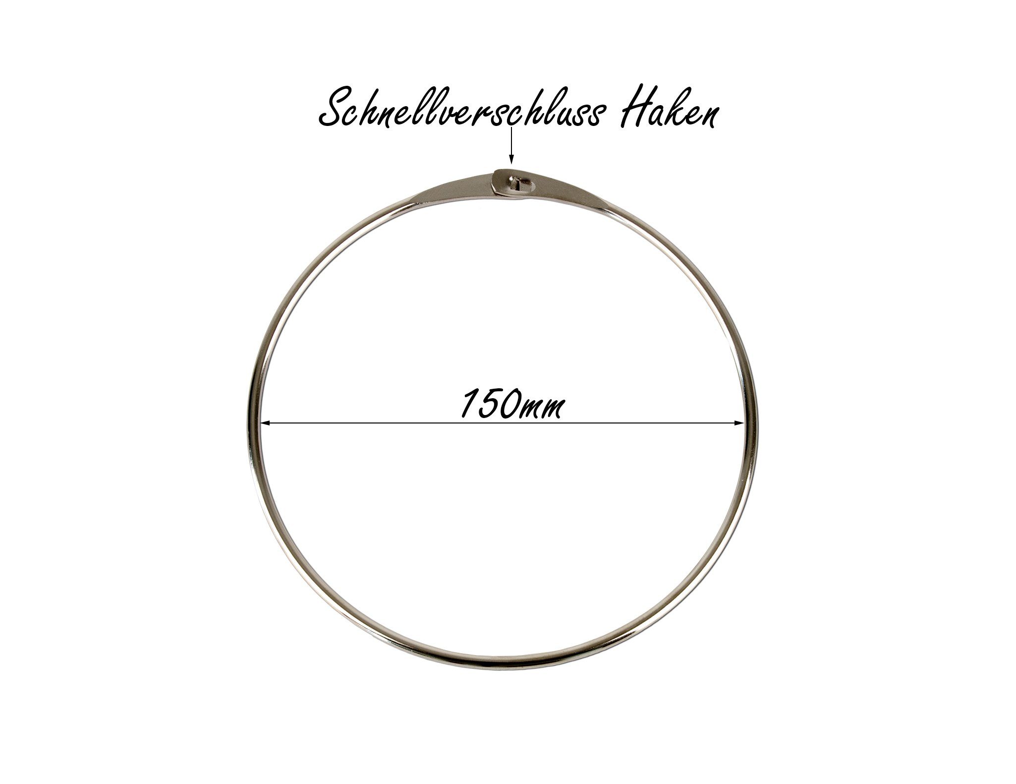 BigDean Schlüsselanhänger Warenring Schlüsselring 150mm mit Schnellverschluss (Set, 1-tlg., XXL Schlüsselring), Schnellverschluss, Retro, Stahl Verzinkt