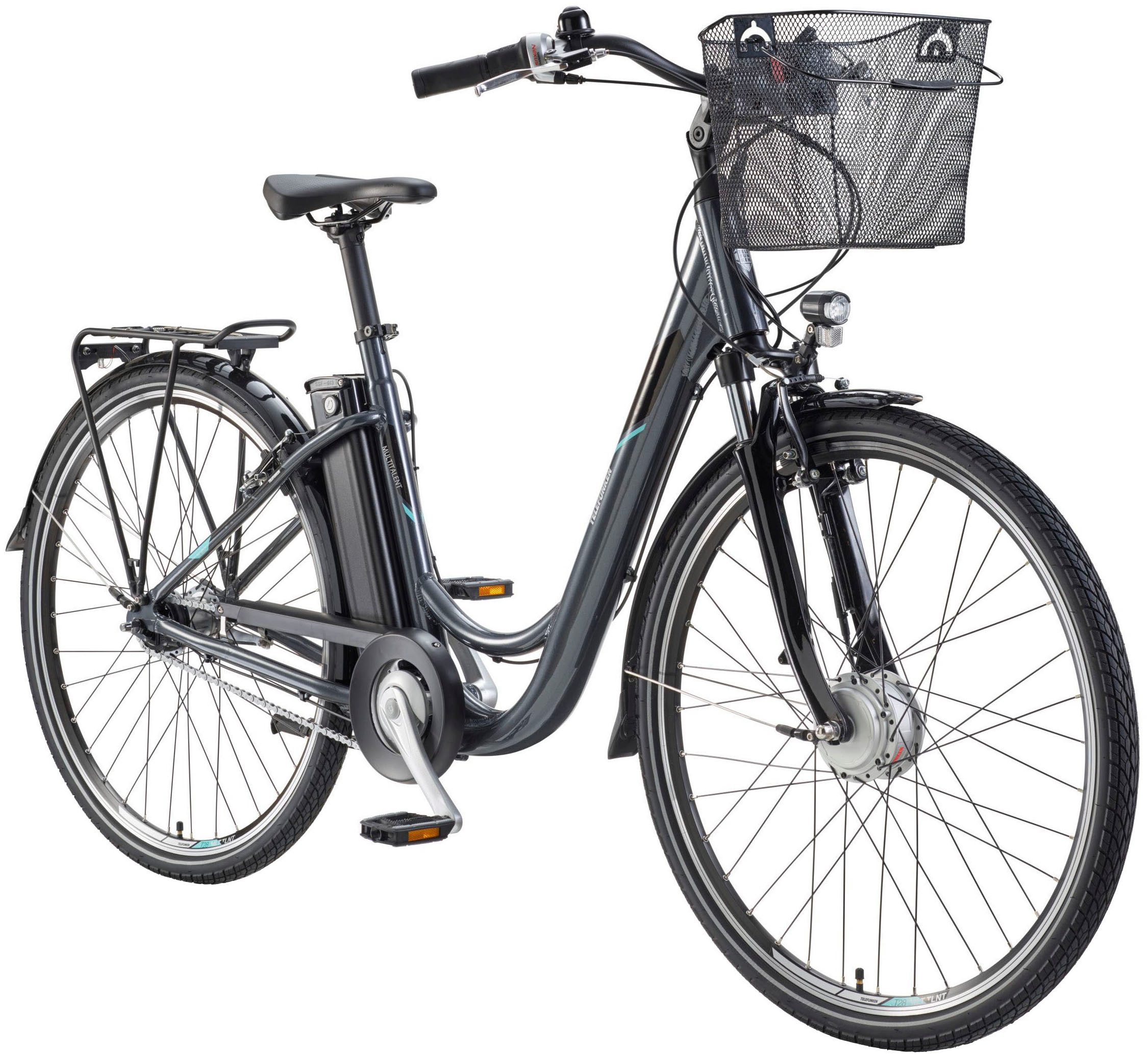 Telefunken E-Bike Cityrad Multitalent RC840, 7 Gang Shimano Nexus Schaltwerk, Frontmotor, 531,3 Wh, Pedelec, Elektrofahrrad für Damen u. Herren