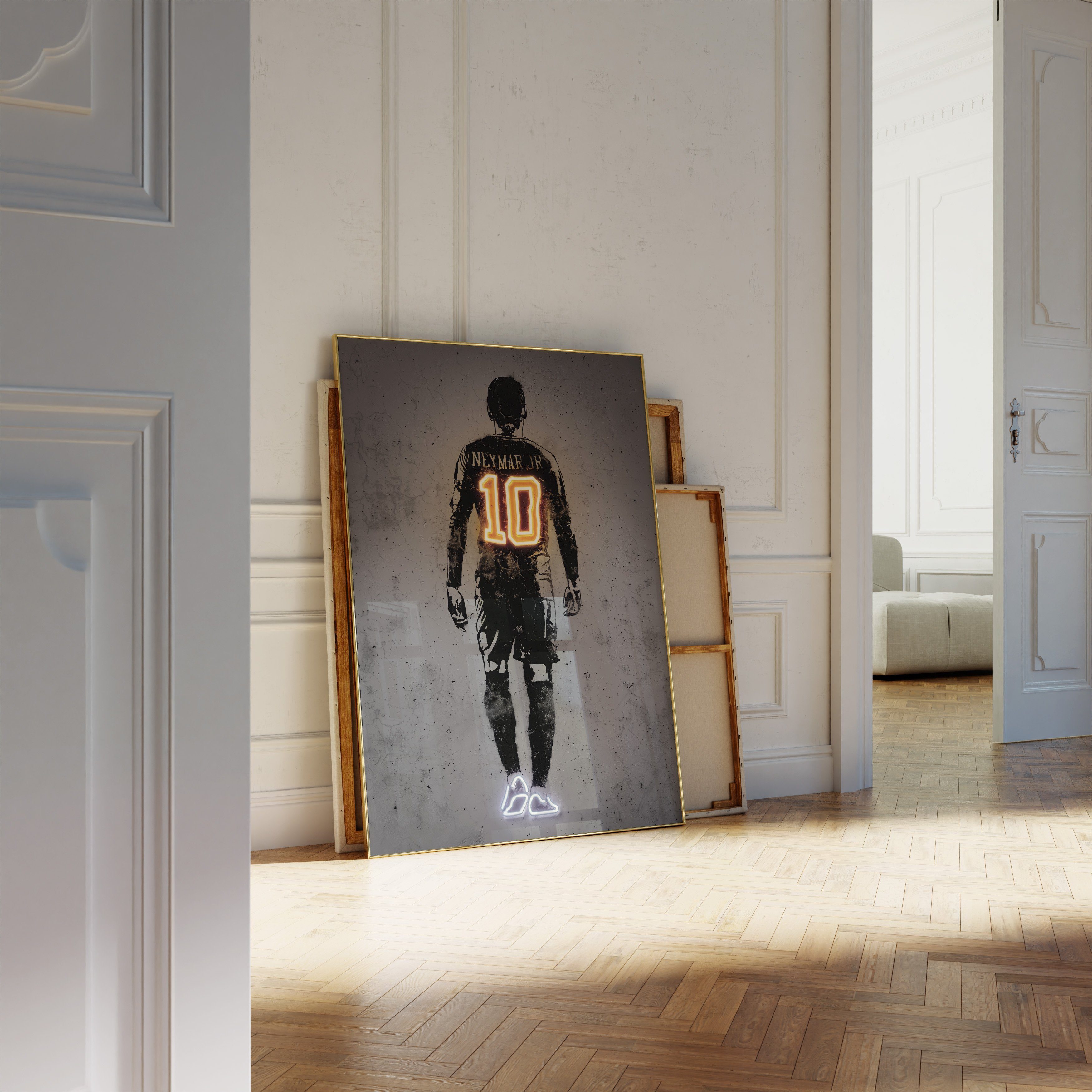 JUSTGOODMOOD Poster Premium ® Neymar Junior Fußball Poster · Neon Effekt · ohne Rahmen – Bild 3 von 5