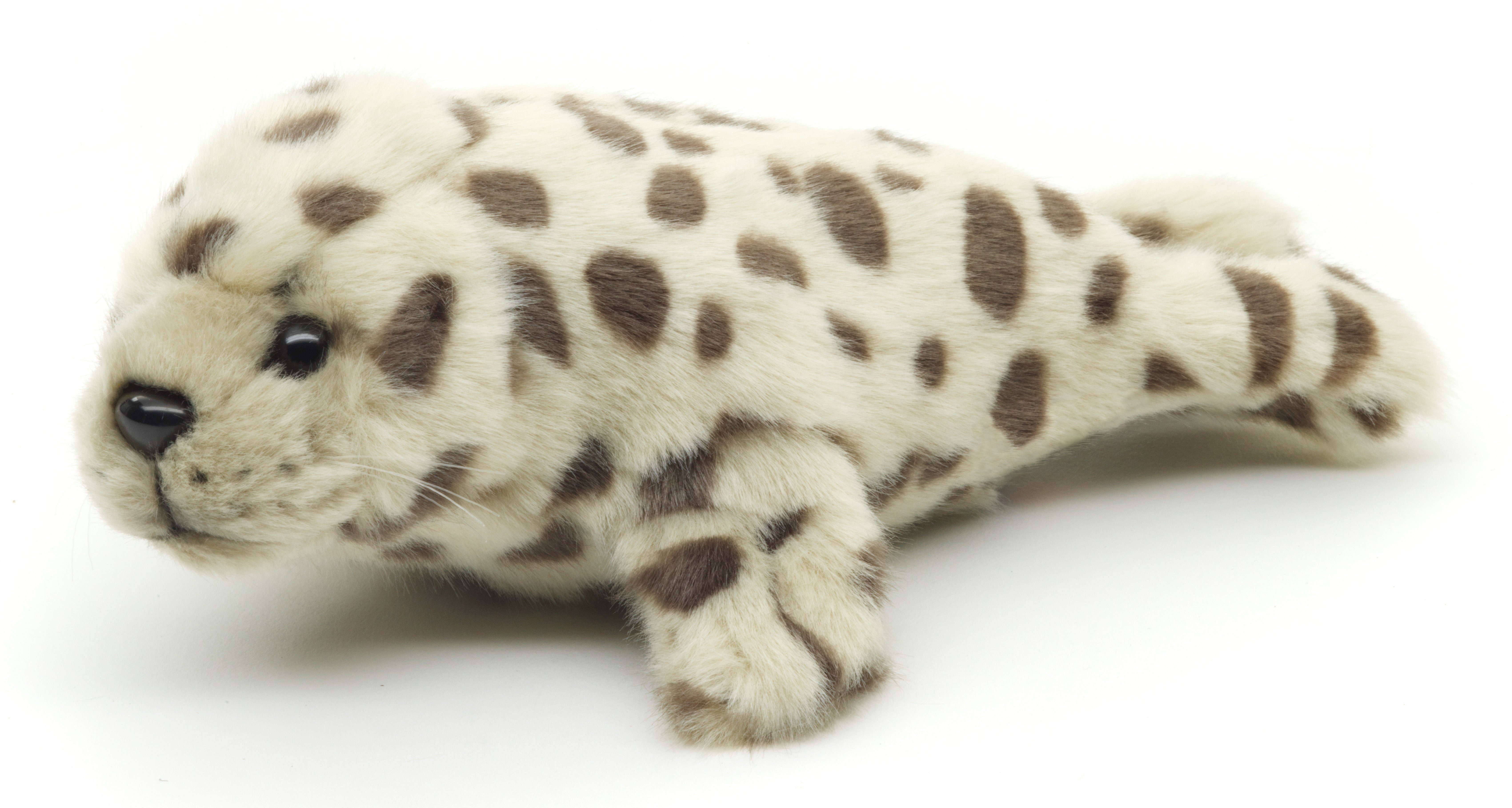 Seehund Plüsch-Robbe, verschied. % zu - grau-gepunktet Größen recyceltes - 100 Füllmaterial Uni-Toys Kuscheltier Plüschtier,