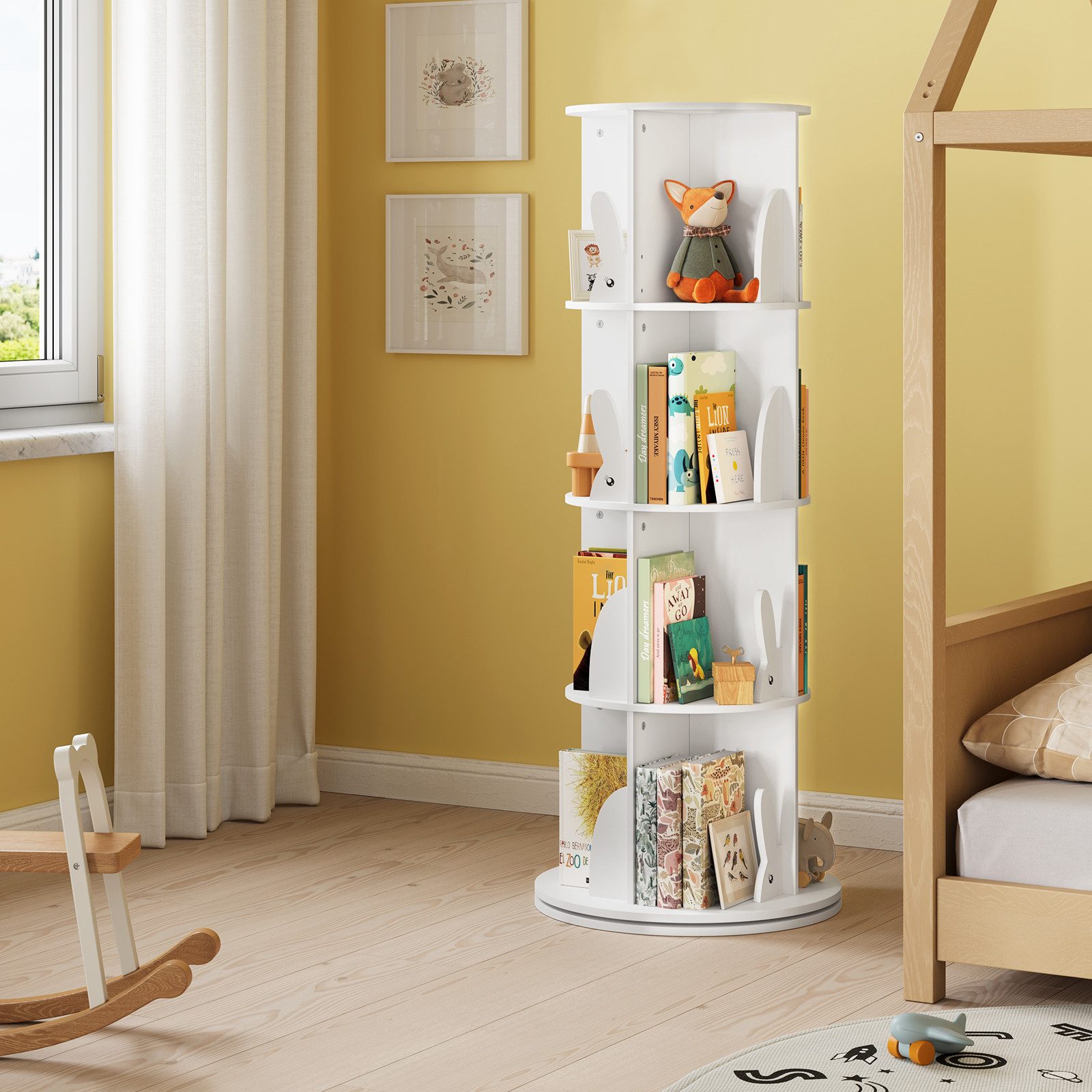 Woltu Kinderregal, 1-tlg., Bücherregal Kinder, drehbar, 360° drehbar günstig online kaufen