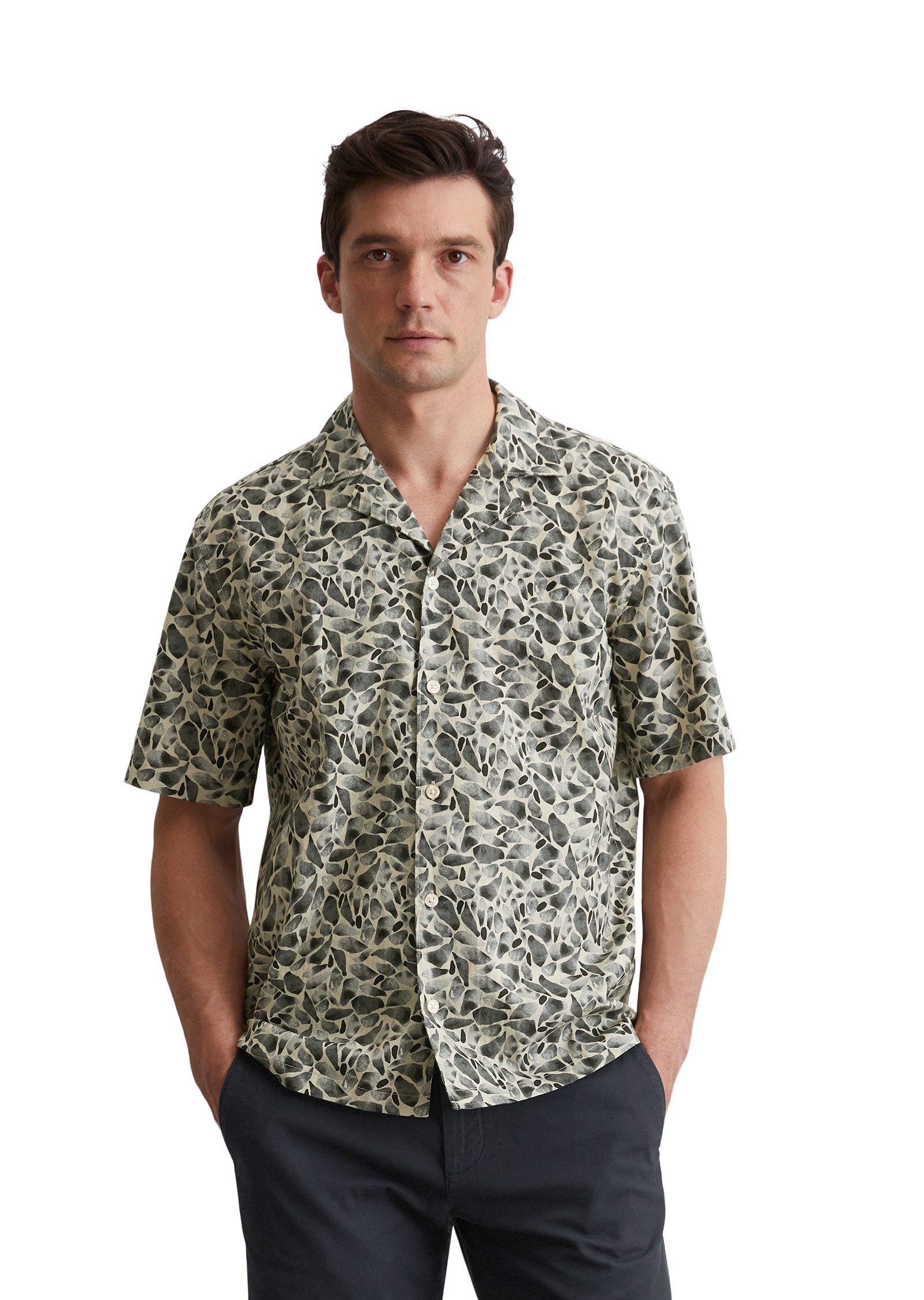 Marc O'Polo Kurzarmhemd aus Leinen und Bio-Baumwolle