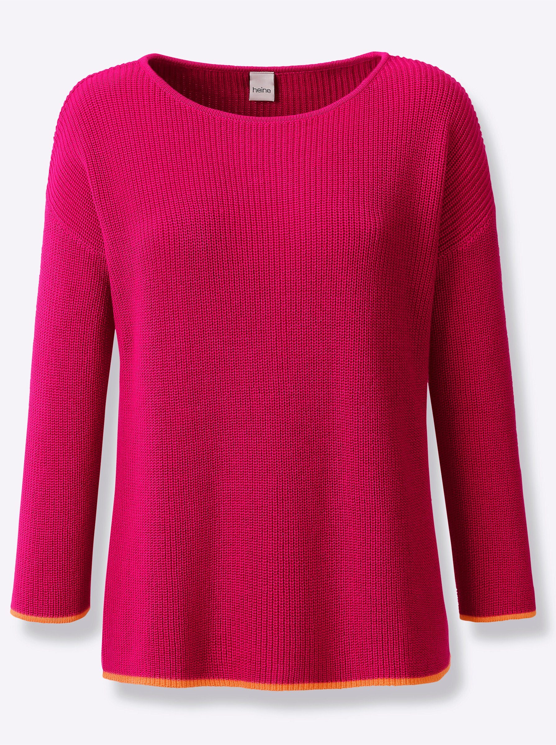 heine Strickpullover Pullover 3/4-Arm Feinstrick, Rippoptik