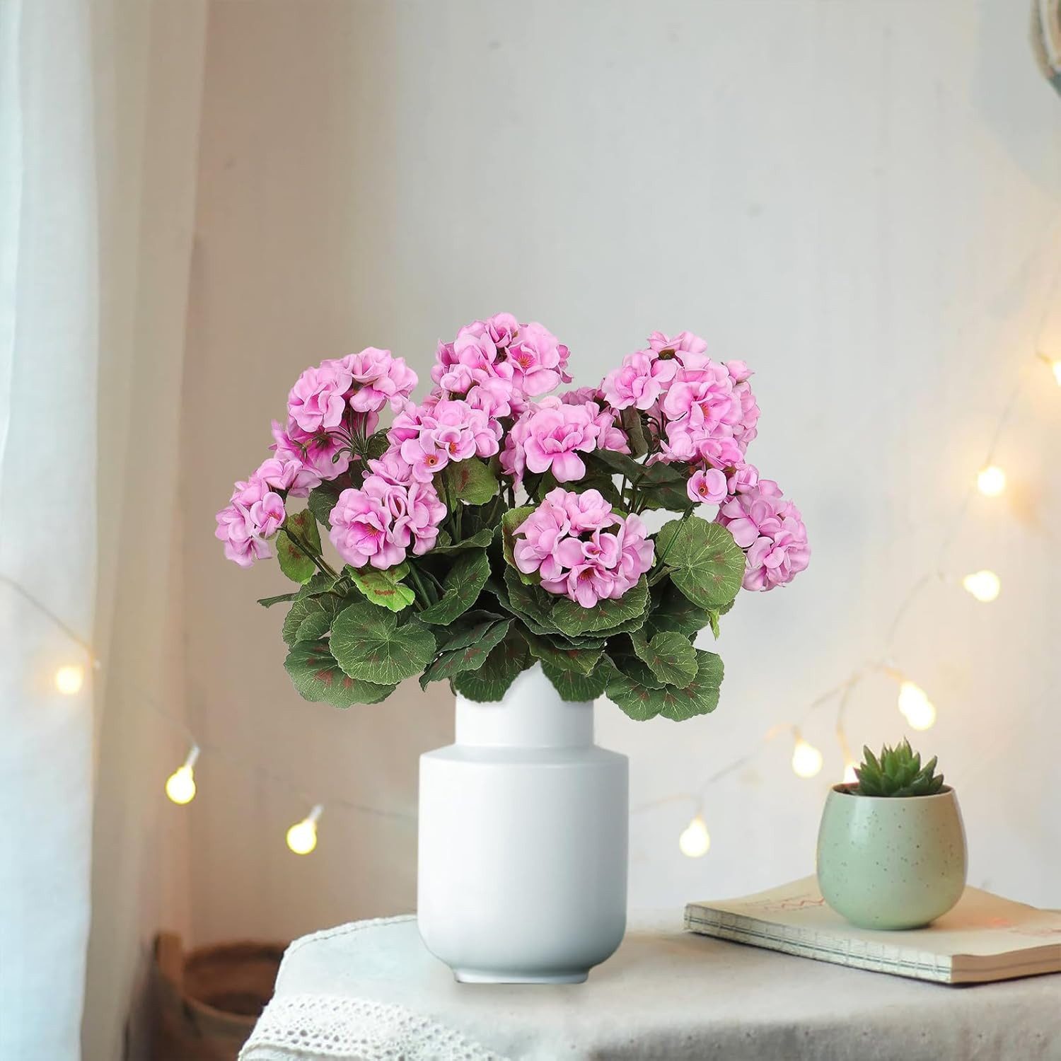 Kunstblumenstrauß 4 Bündel Künstliche Blumen Geranie günstig online kaufen