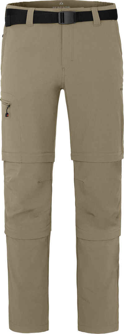 Bergson Zip-off-Hose OSSA Doppel Zipp-Off Herren Wanderhose, vielseitig, pflegeleicht, Normalgrößen, beige