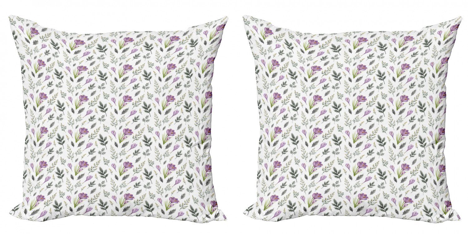 Zweige Blume Stück), aufblühende Modern (2 Abakuhaus Digitaldruck, Kissenbezüge Accent Doppelseitiger