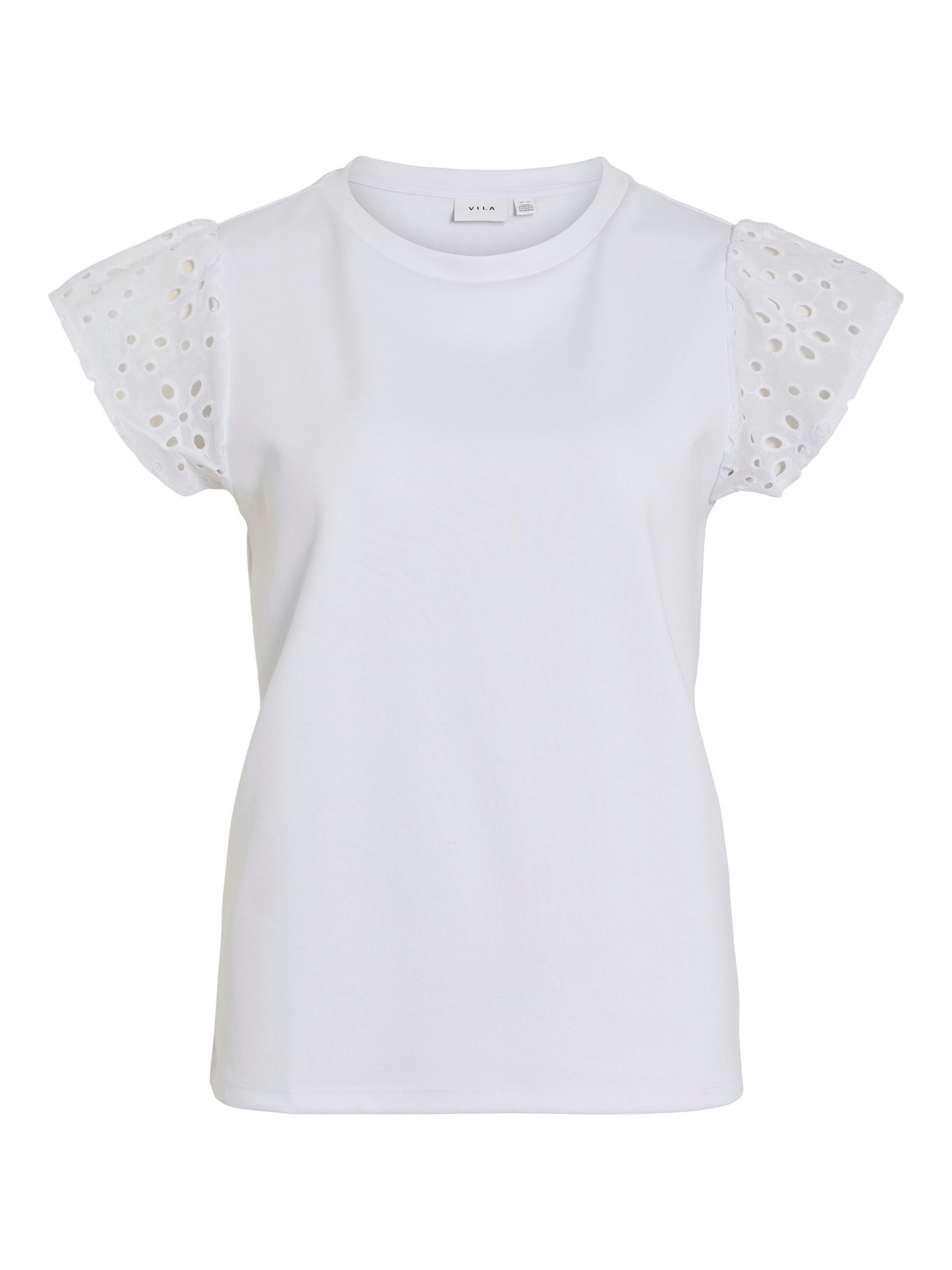 Vila T-Shirt Elegantes Design mit Lochmuster günstig online kaufen