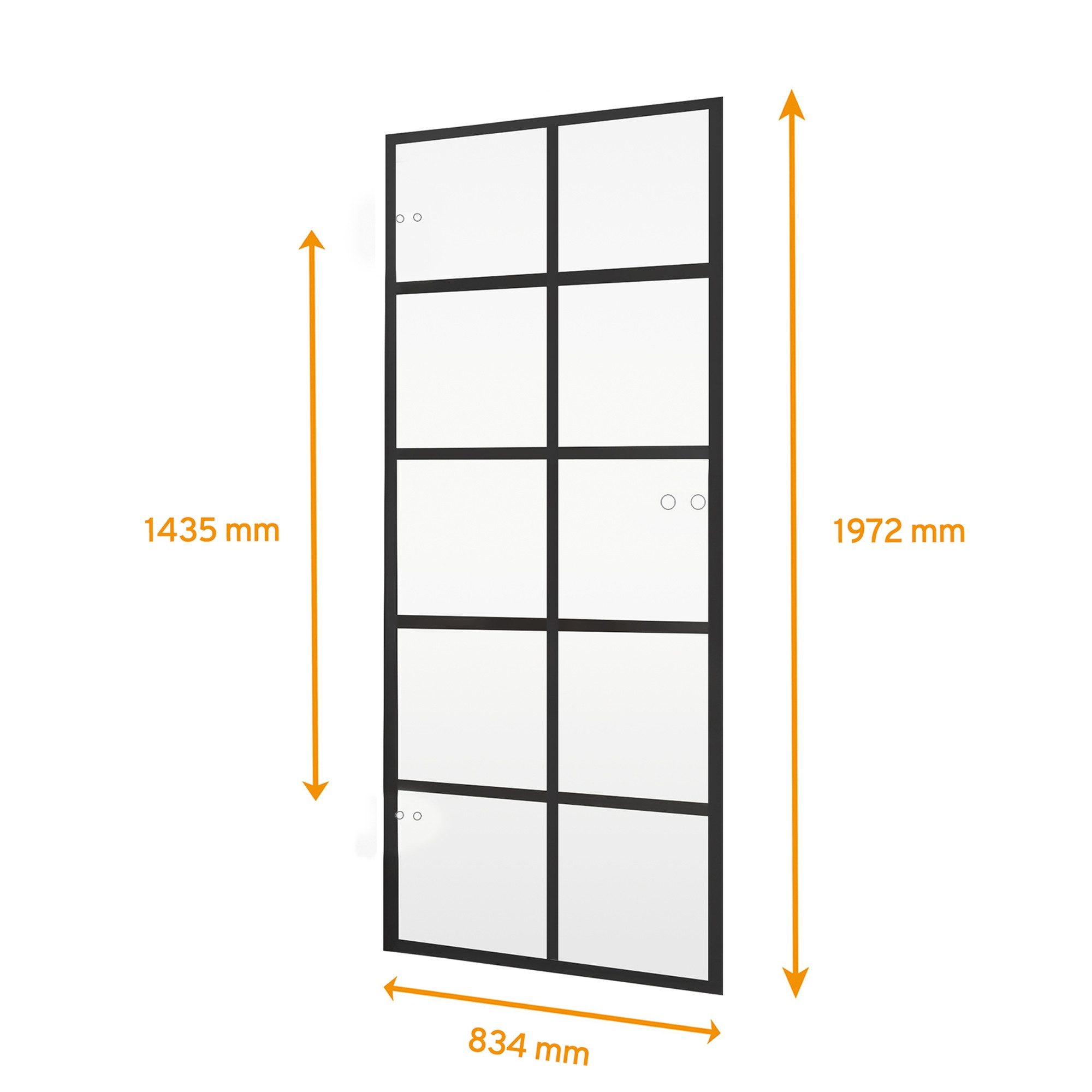 inova wohnen Zimmertür mit schwarzem 10 Felder Dekor 83,4 x 197,2 cm, inkl. günstig online kaufen
