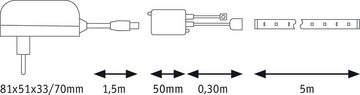 Paulmann LED-Streifen FN SimpLED Strip, 1-flammig, Set 5m, RGB 20W, 230/12V, DC, Weiß Metall, Kst