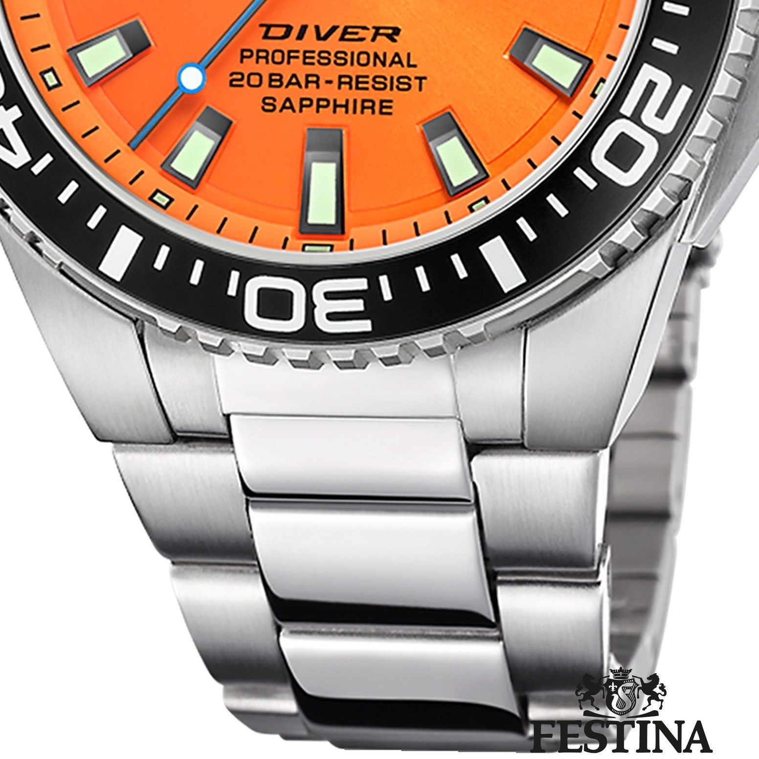 Festina Quarzuhr Festina Herrenuhr Edelstahl silber, (Analoguhr), Herren Armbanduhr rund, Edelstahlarmband silber, Casual