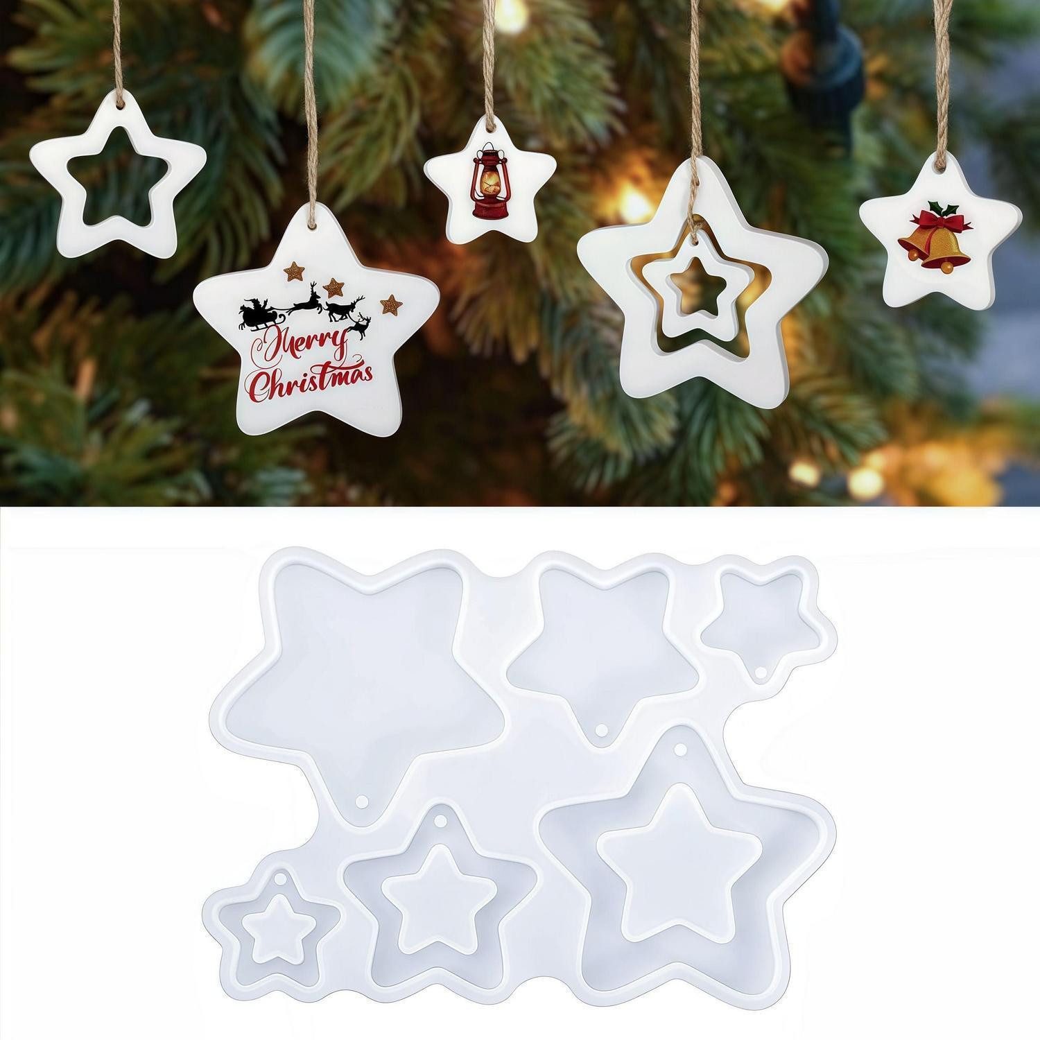 LuxusKollektion Silikonform Silikonform Stern Anhänger Weihnachten, (1-tlg)