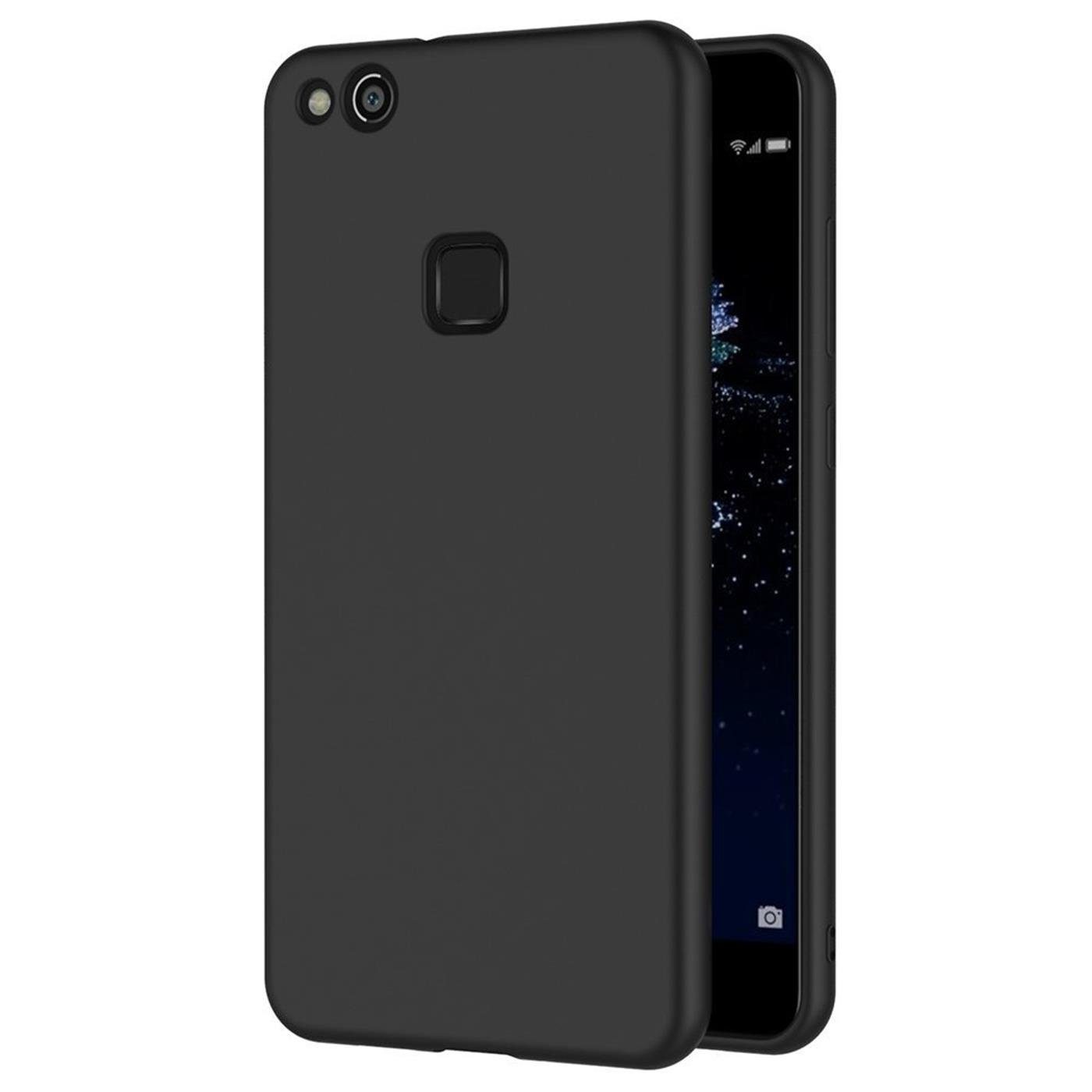 CoolGadget Handyhülle Black Series Handy Hülle für Huawei P10 Lite 5,2 Zoll, Edle Silikon Schlicht Robust Schutzhülle für Huawei P10 Lite Hülle