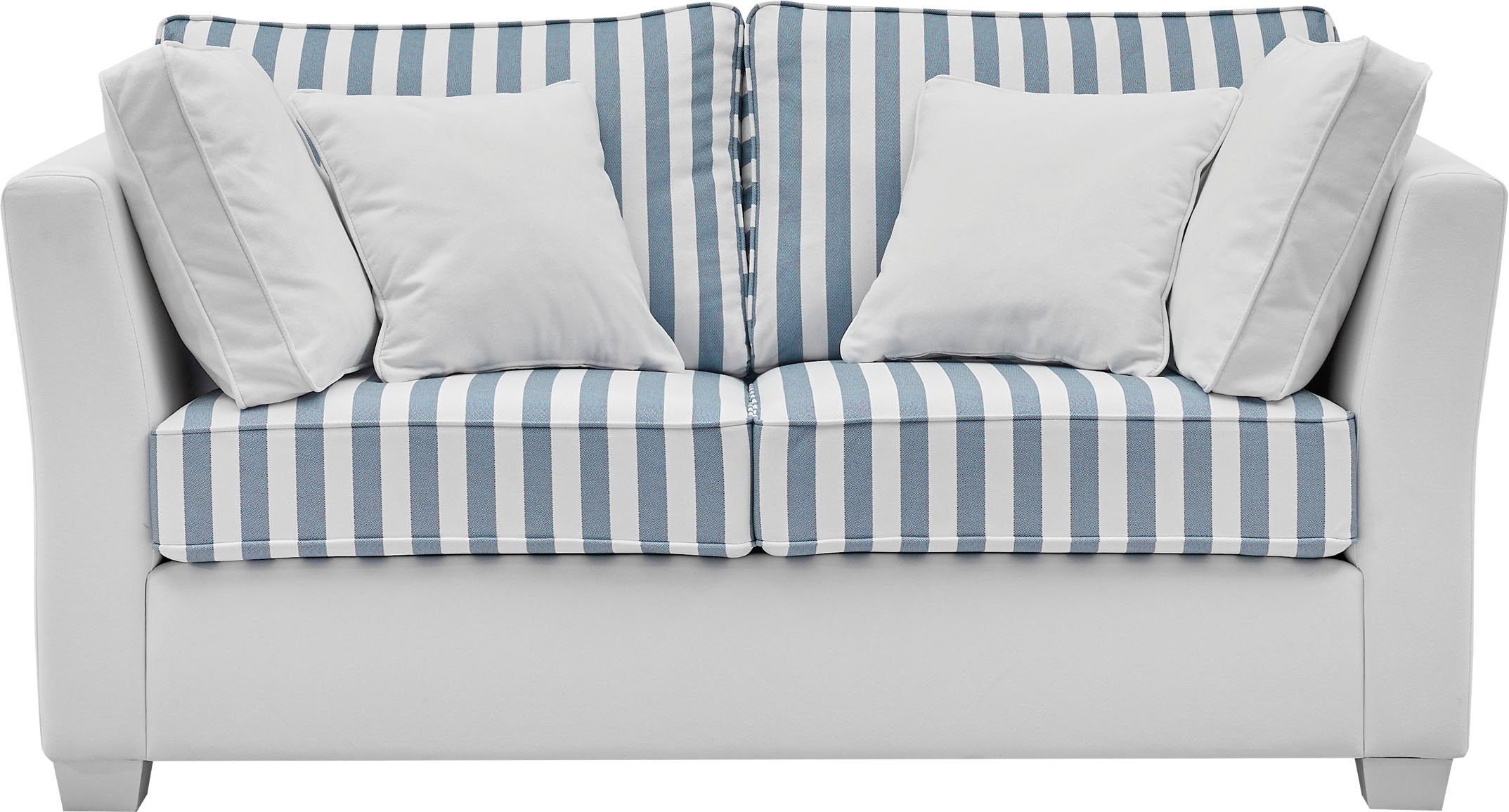 Home affaire 2-Sitzer CALIFORNIA, maritimer Landhausstil, in 3 Breiten, mit Holzfüßen Weiß lackiert