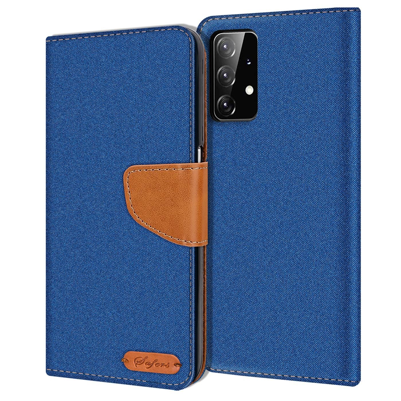 CoolGadget Handyhülle Denim Schutzhülle Flip Case für Samsung Galaxy A72 6,7 Zoll, Book Cover Handy Tasche Hülle für Samsung A72 Klapphülle