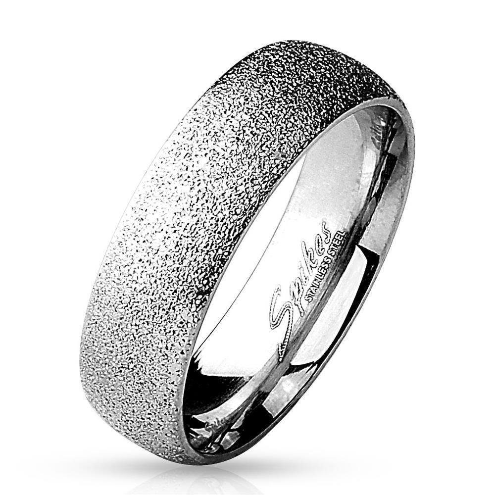 BUNGSA Fingerring 67 (21.3) Diamantoptik Ring silber Edelstahl für Damen sand-gestrahlt (Ring, 1-tlg), Frauen Mädchen