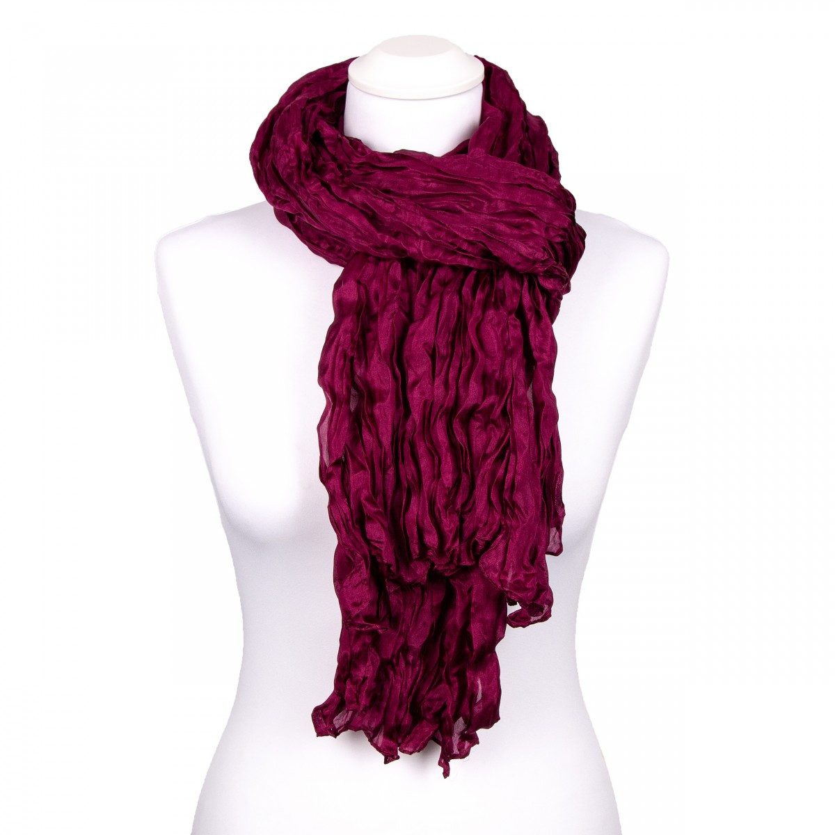Silkroad Seidenschal Knitterschal Halstuch Schal Crashschal einfarbig