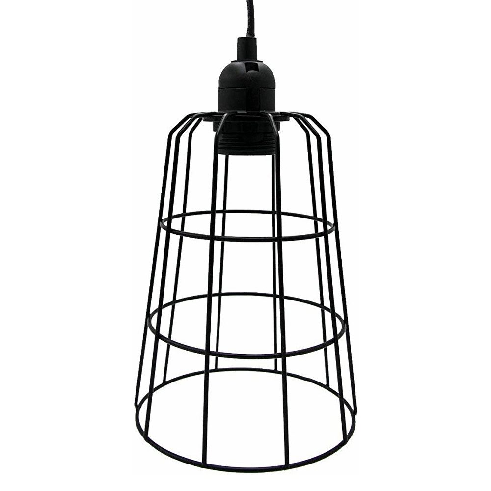 Mucola Hängeleuchte Hängelampe Deckenlampe Deckenleuchter 15x15x20 cm E14 Metall Schwarz, ohne Leuchtmittel