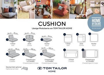 TOM TAILOR HOME Sofa-Eckelement CUSHION Eckelement in Samtstoff TSV 23 olive, im lässigen Kissenlook, softer Kaltschaum - Sessel oder Elementgruppe.