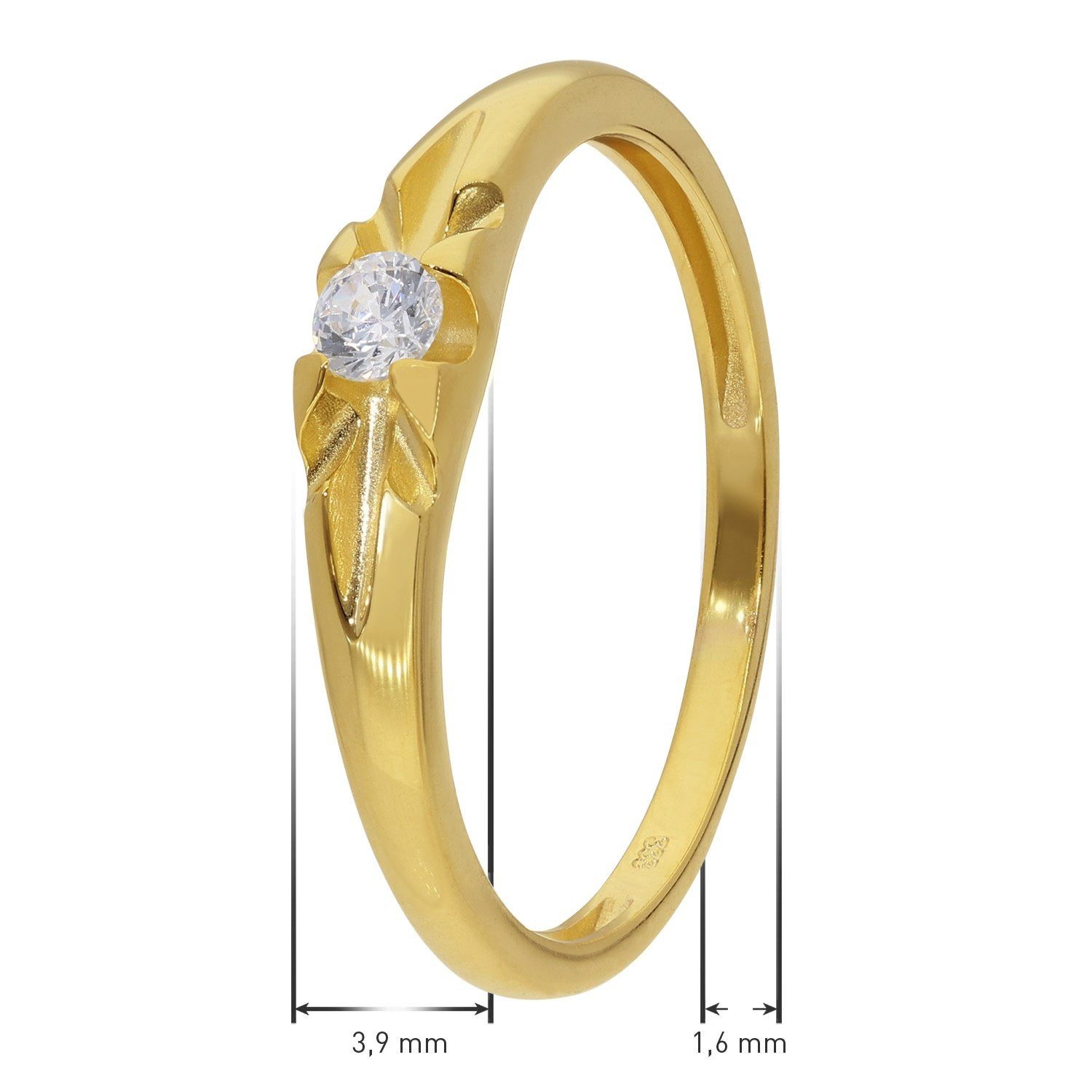 Glizz Goldring Gold-Ring für Gold 333/8K mit Zirkonia