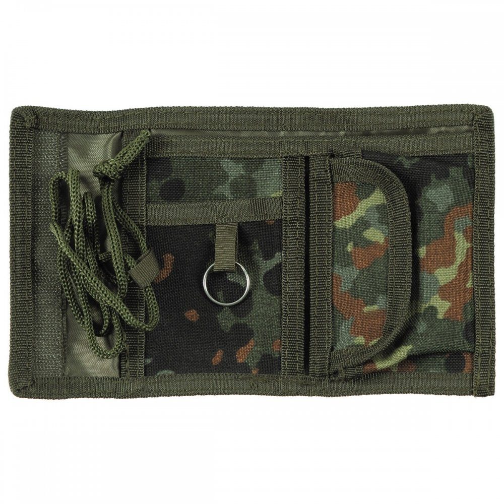 MFH Geldbörse Nylongeldbörse, flecktarn, mit Klettverschluß (Packung, mit Schlüsselring)