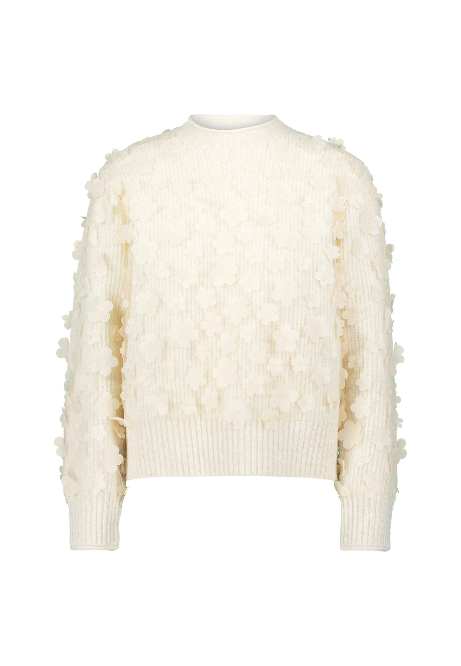 Zero Strickpullover Damen mit 3 D Blüten (1-tlg) weiteres Detail