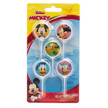 deKora Geburtstagskerze, Geburtstagskerzen rund, Disney Mickey und Minnie Mouse, 5 Stück