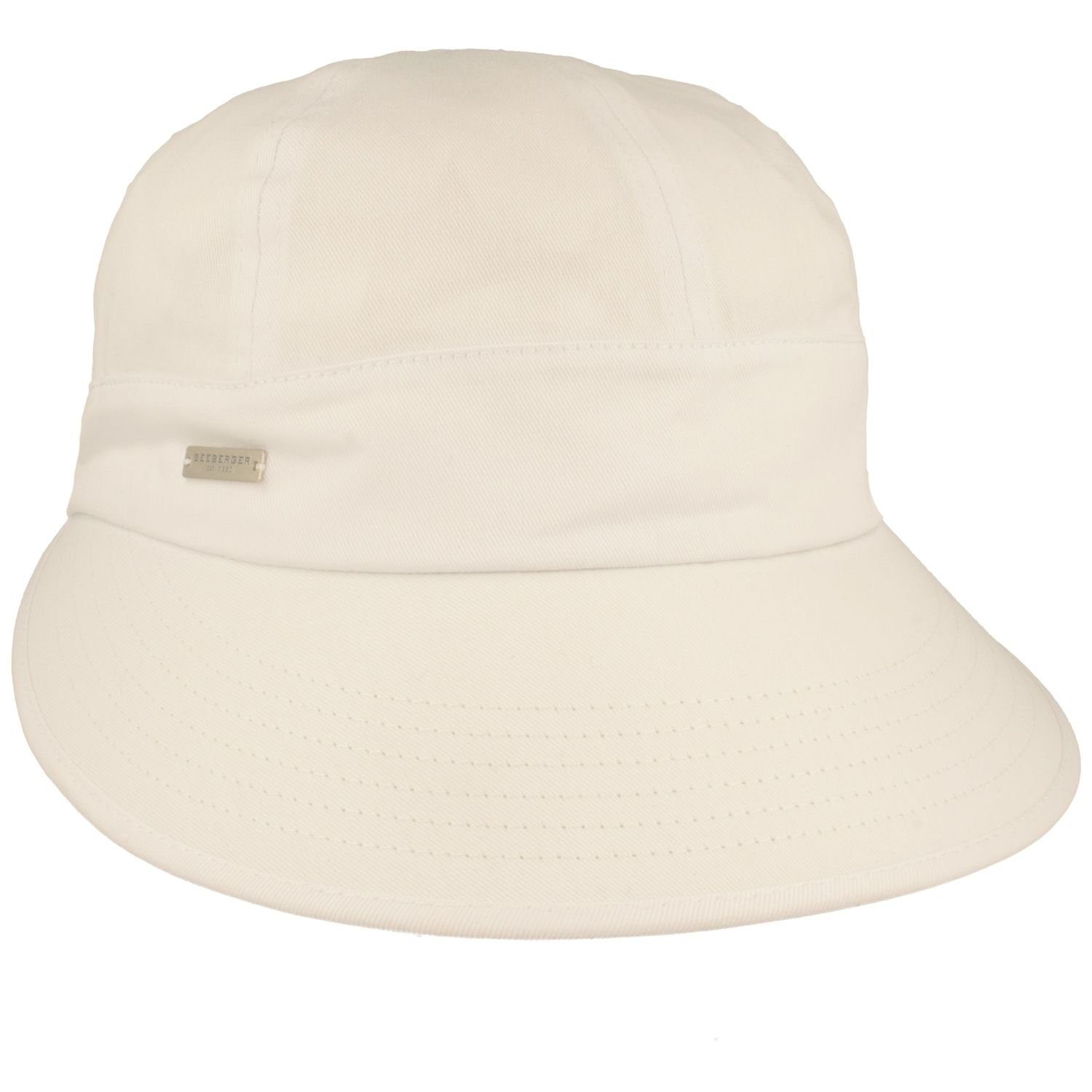 Seeberger Visor Schildkappe aus 100% Baumwolle mit Schleife 17-weiss hinten