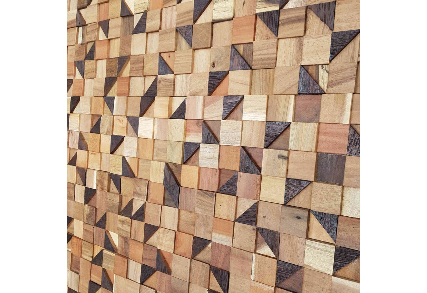 Thumbnail - Casa Moro 3D Wandpaneel Holz Wandverkleidung Pyramid Cube, BxL: 18,00x49,50 cm, 0,09 qm, (Teakholz, Handgefertigt) CB-00...