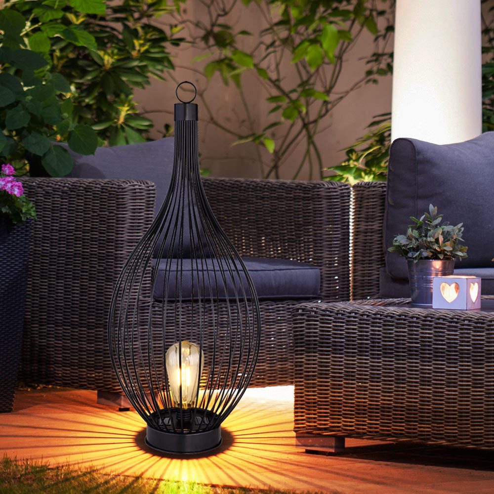 GLOBO LIGHTING LED Solarleuchte, LED-Leuchtmittel fest verbaut, Warmweiß, Solarleuchte Stehlampe Beistellleuchte Außenleuchte