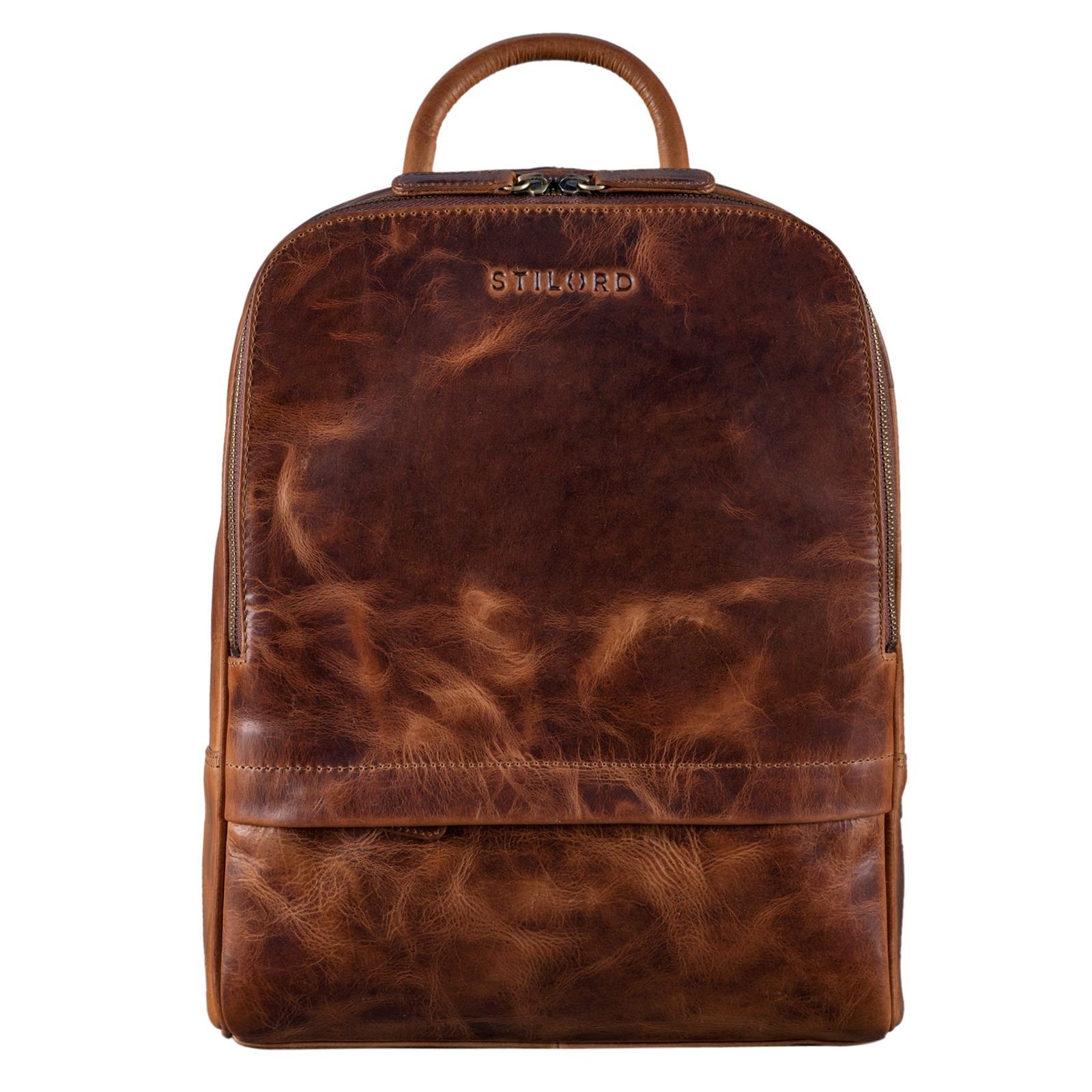 STILORD kara Arbeit Leder Notebook-Rucksack Rucksack "Peyton" - cognac STILORD