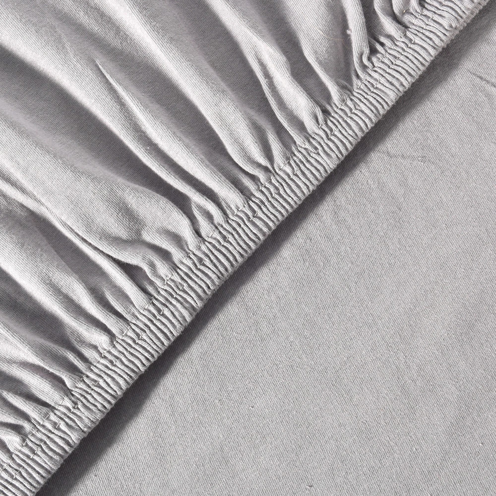 leevitex® Spannbettlaken 180x200 cm - 200x220 cm, Stoffgewicht 170 g/m², 40 cm Steghöhe, Jersey, Gummizug: rundum, (1 Stück), verschiedene Farben, OEKO-TEX® STA – Bild 2 von 5