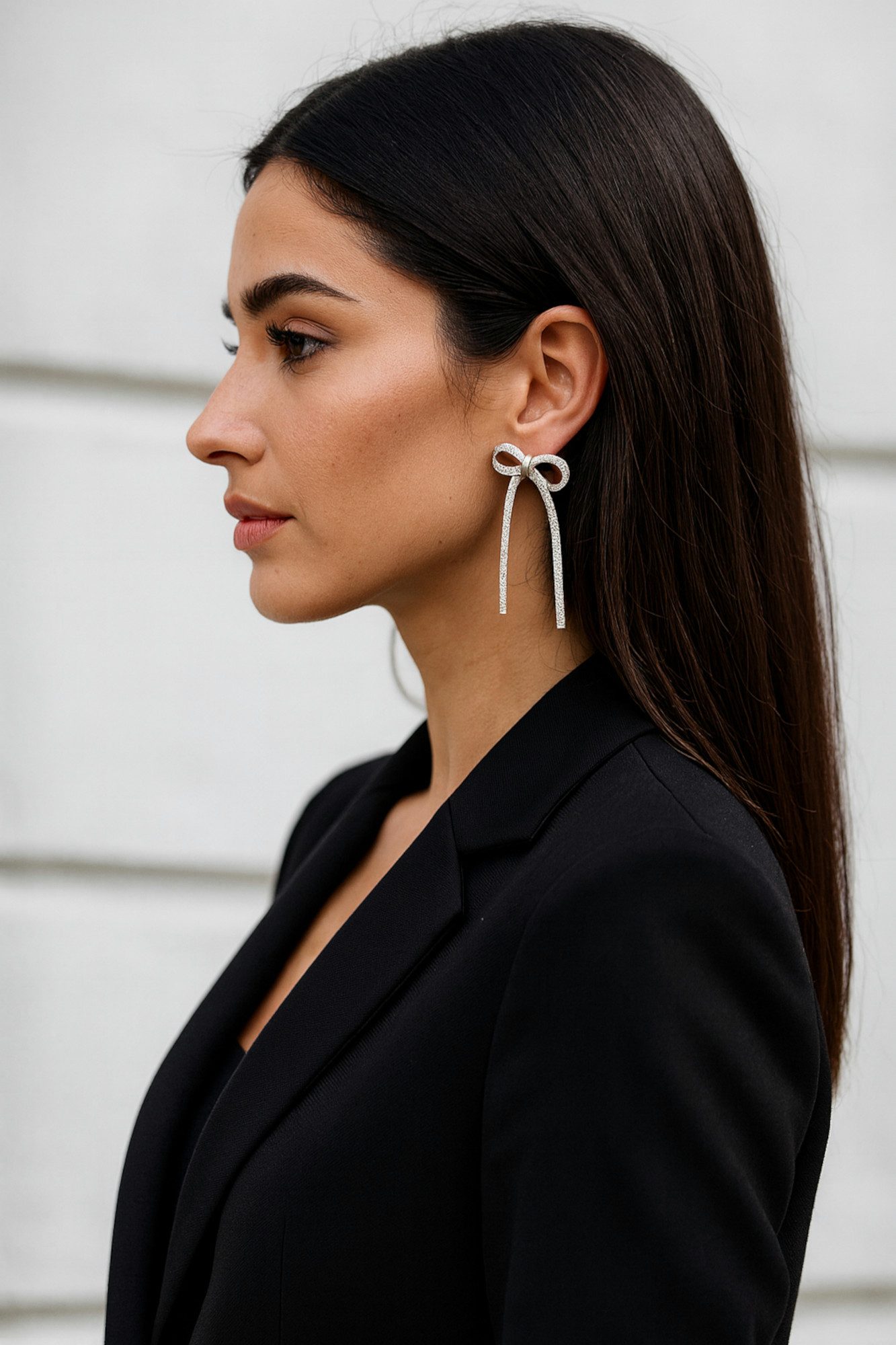 Ella Jonte Paar Ohrhänger, Schleife, lange Ohrstecker gold oder silber, ele günstig online kaufen