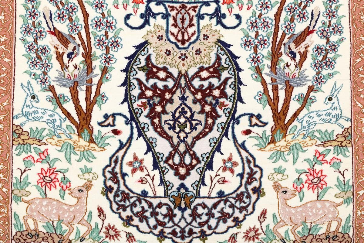 rechteckig, Nain Orientteppich, 6 Handgeknüpfter Orientteppich Isfahan Höhe: Seidenkette 105x150 Trading, mm
