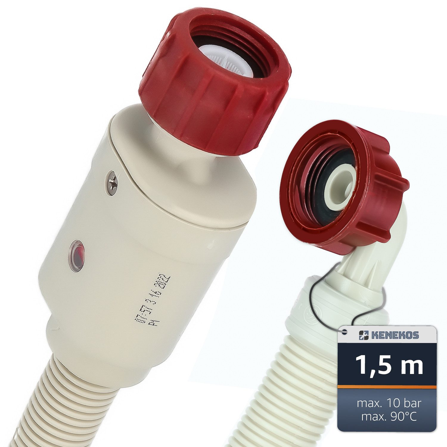 Kenekos Zulaufschlauch Sicherheitsschlauch Aquastop Schlauch 3/4 Zoll, für Waschmaschine, Spülmaschine, Geschirrspüler 1,5m / 2m / 3m