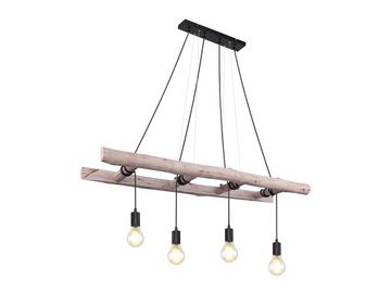 meineWunschleuchte LED Pendelleuchte, Dimmfunktion, LED wechselbar, Warmweiß, Balkenlampe mit Holz-balken hängend für Esstisch Kücheninsel L: 115cm