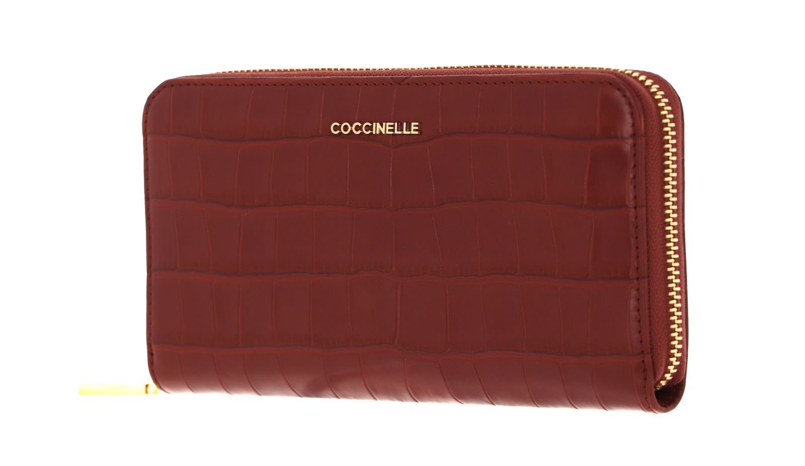 COCCINELLE Geldbörse Metallic Croco Shiny Soft, aus echtem Rindsleder