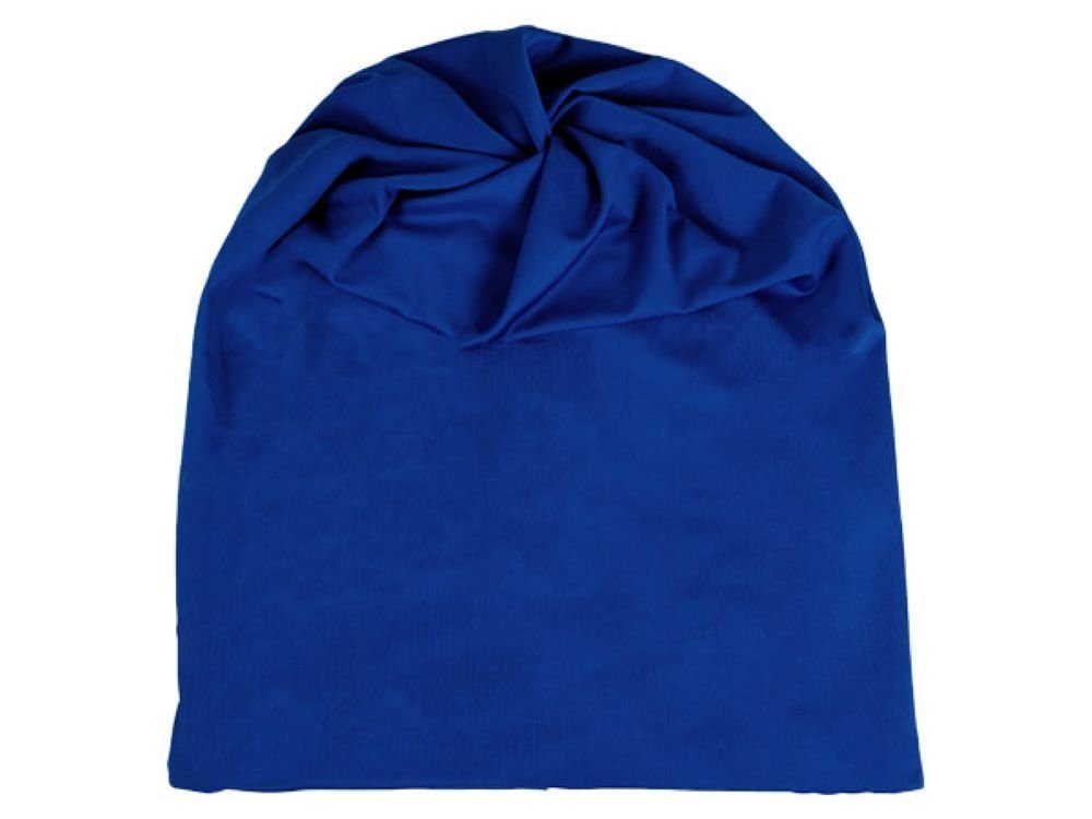 Tini - Shirts Beanie Long einem Beanie Tuch Ponytail Slouch Tuch - Mütze royal Zopflochmütze Beanie / - Schlauch Zopflochmütze blau loop Schal in und