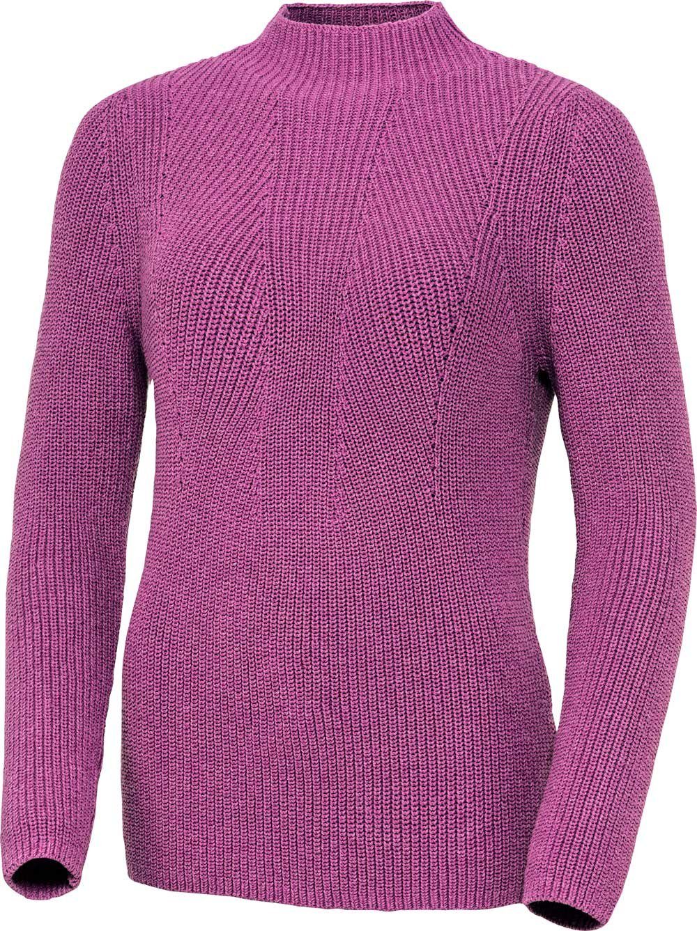 Emilia Parker Stehkragenpullover mit effektvollem Patentstrick