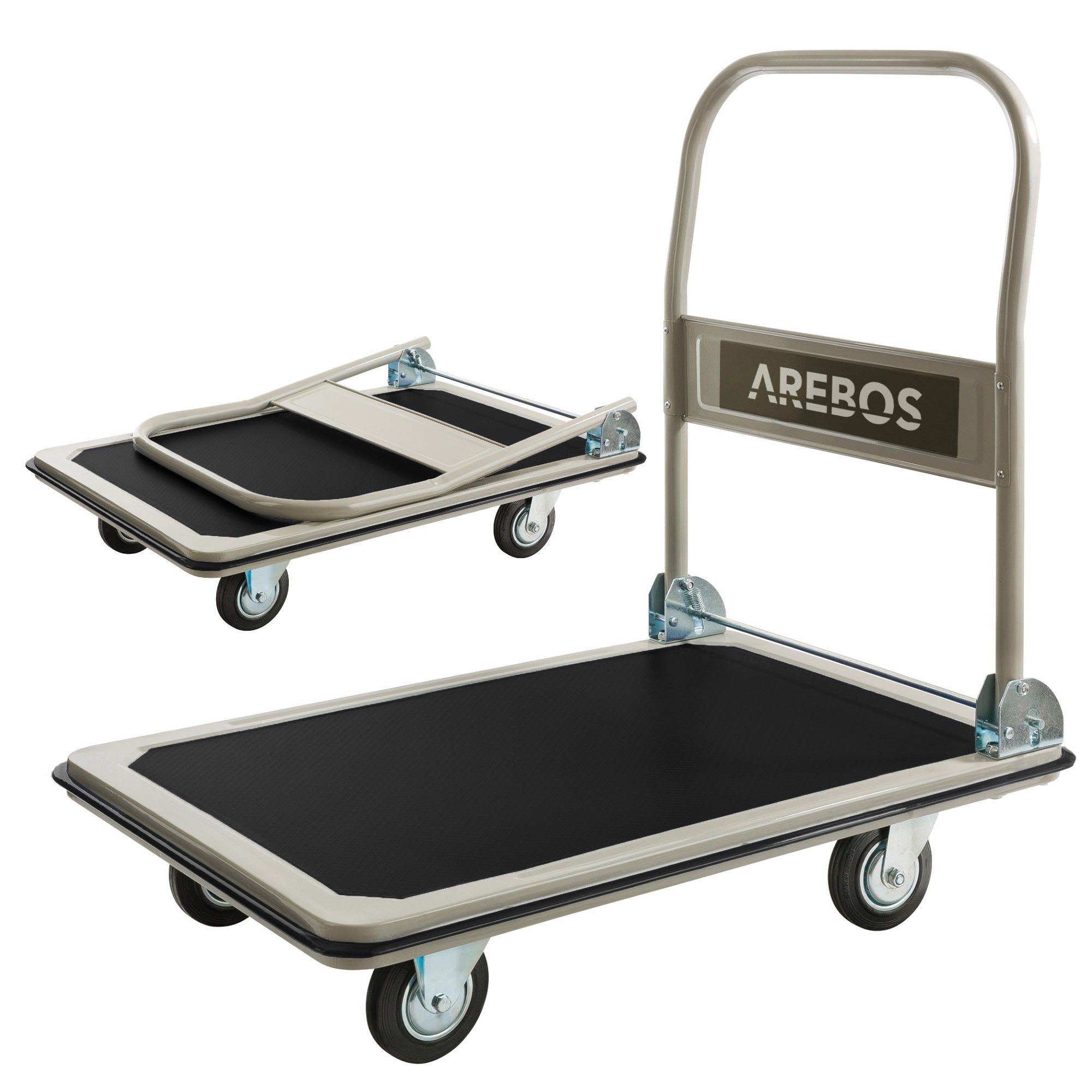 Arebos Transportroller Plattformwagen, klappbar, faltbar, Kantenschutz, (stück)