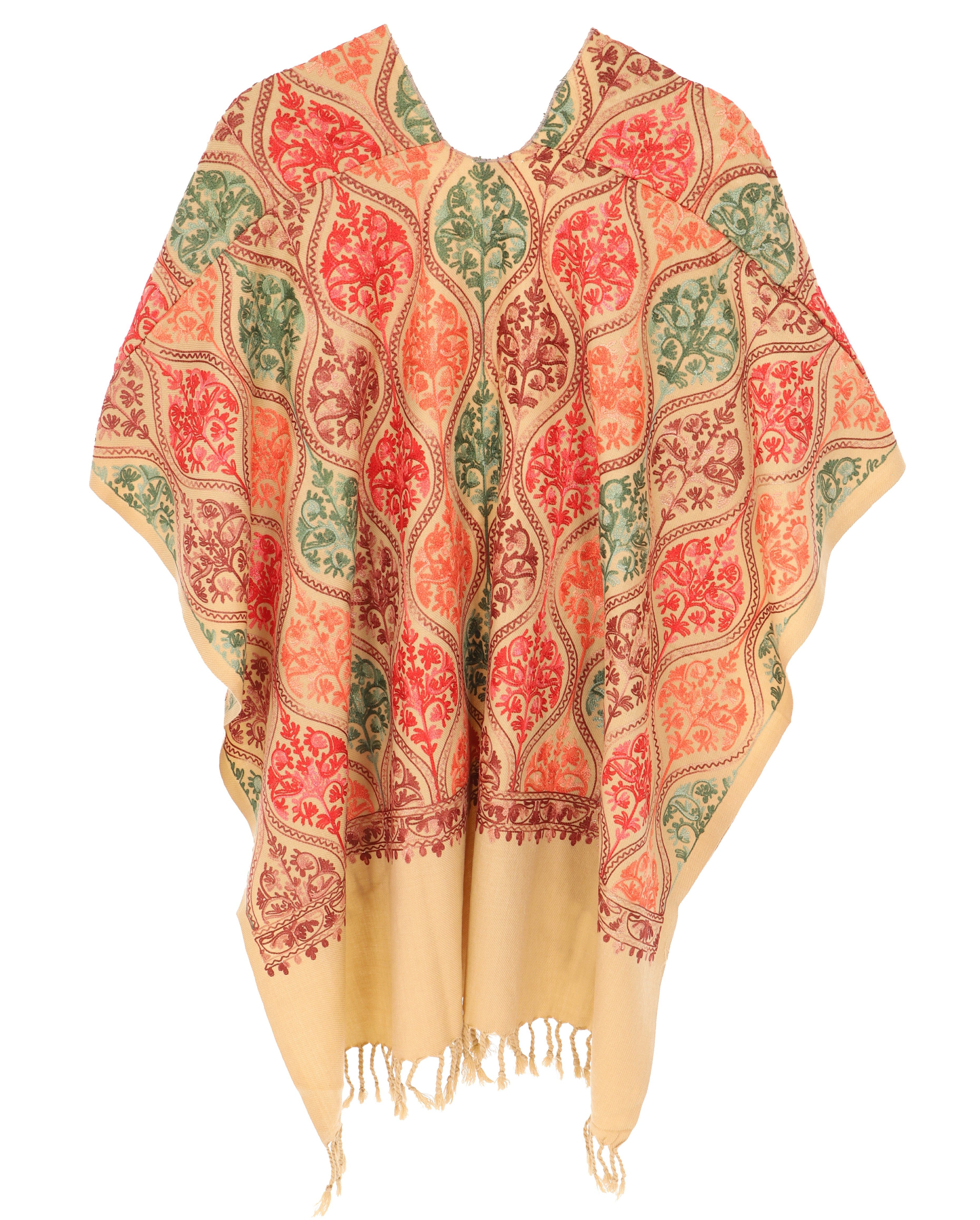 Guru-Shop Langjacke Bestickter Ponchoschal, Poncho, Cape Schal -..