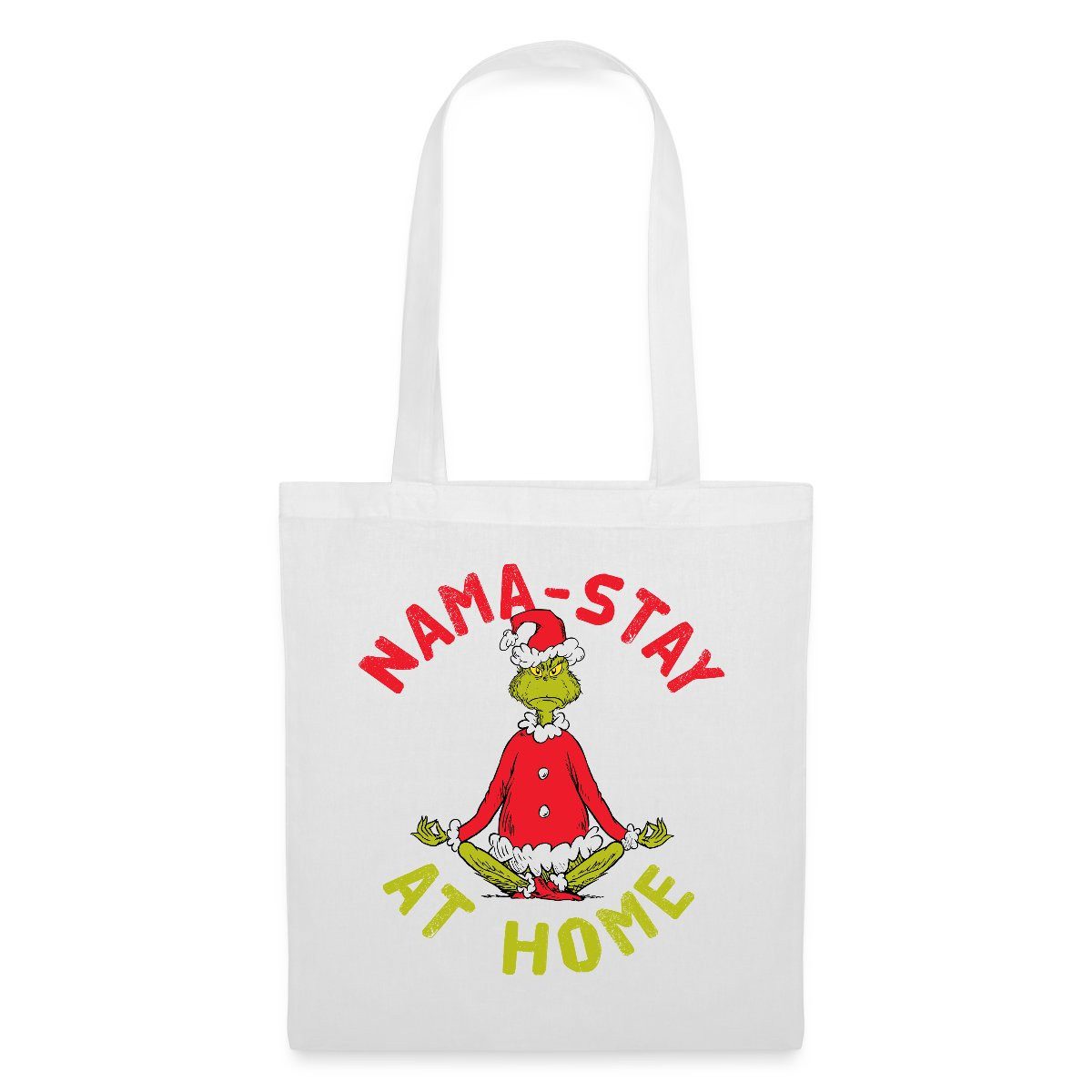 Henkeltasche Der Grinch Meditation Nama-Stay At Home Stoffbeutel